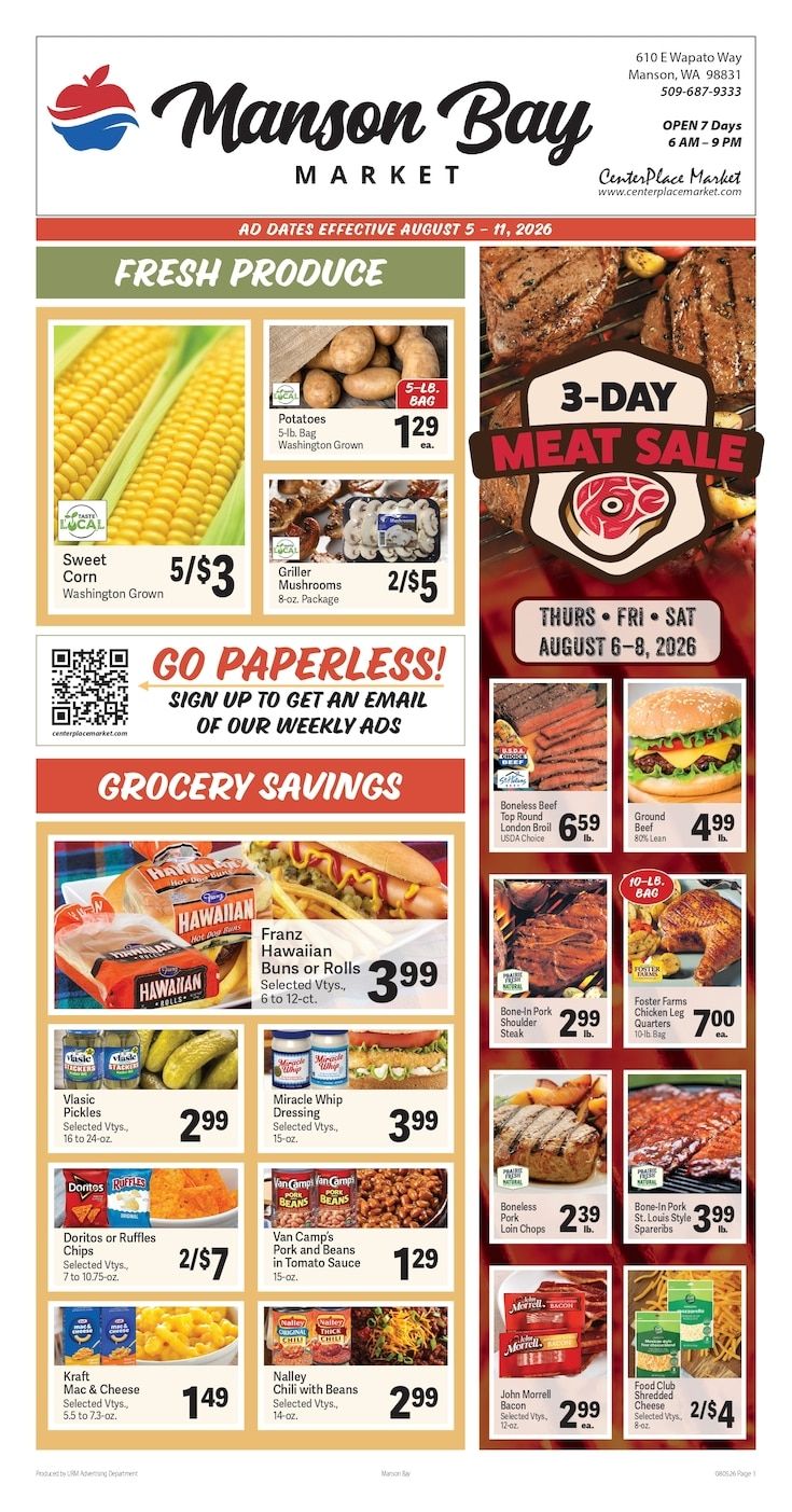 Manson Bay Market Weekly Ad August 5 - 11, 2026