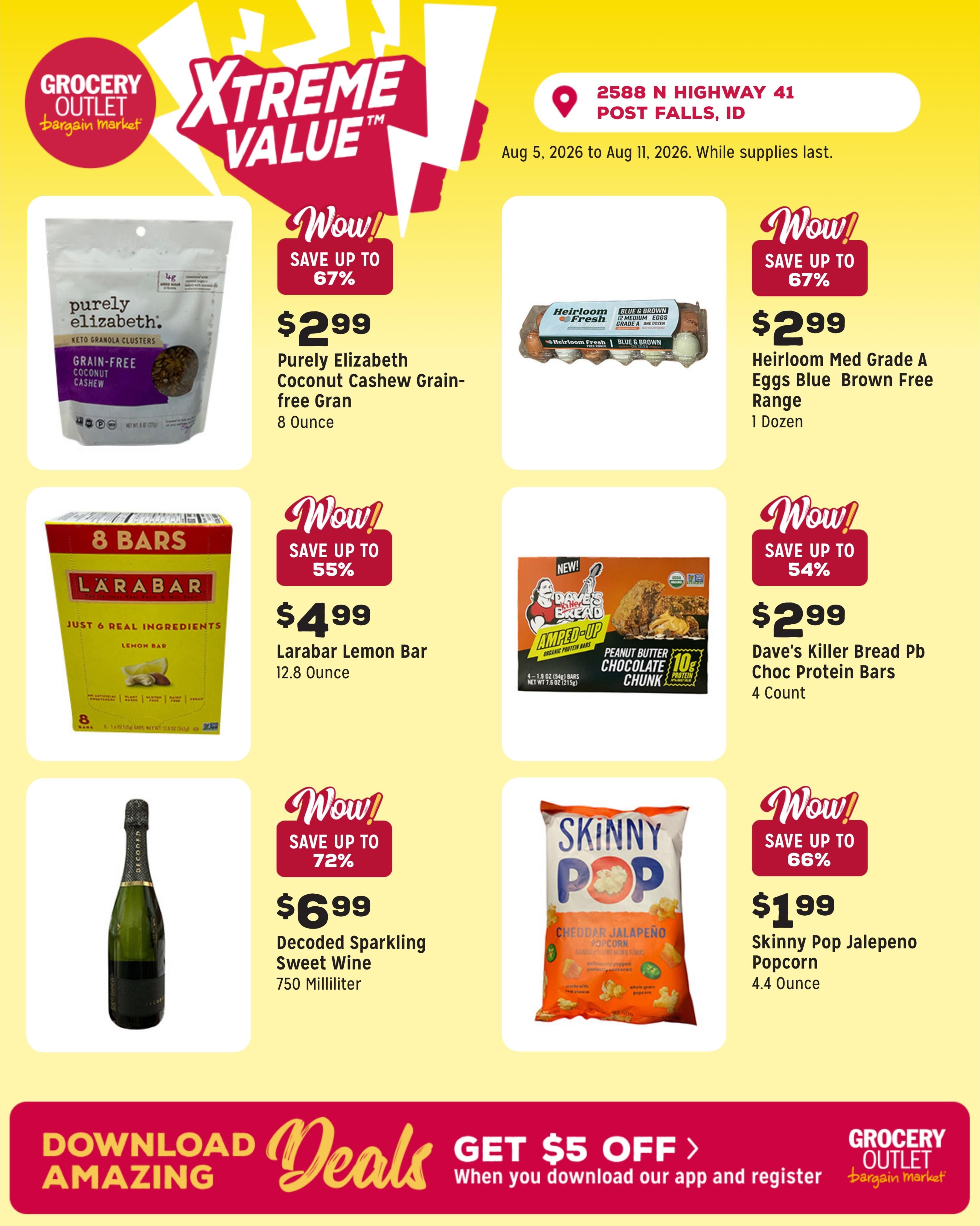 Grocery Outlet (Newman Lake Area, WA) Weekly Ad August 5 - 11, 2026