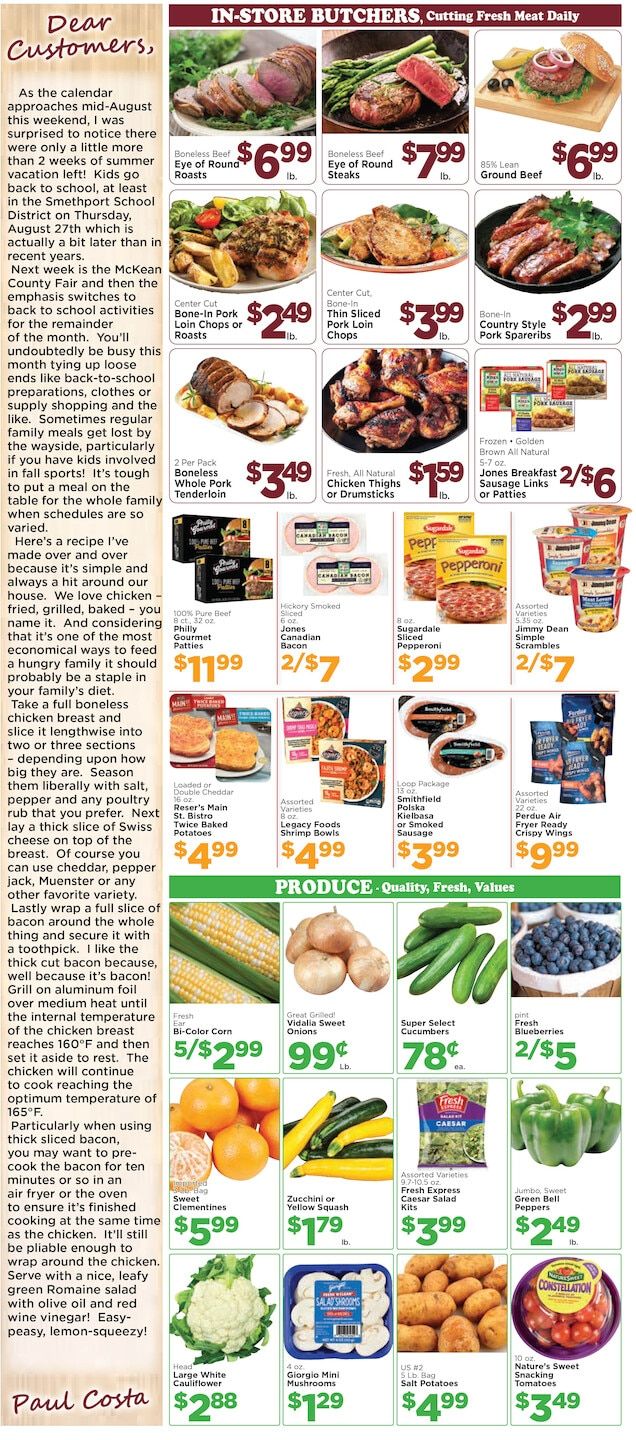 Costa's Supermarket Weekly Ad August 10 - 16, 2026