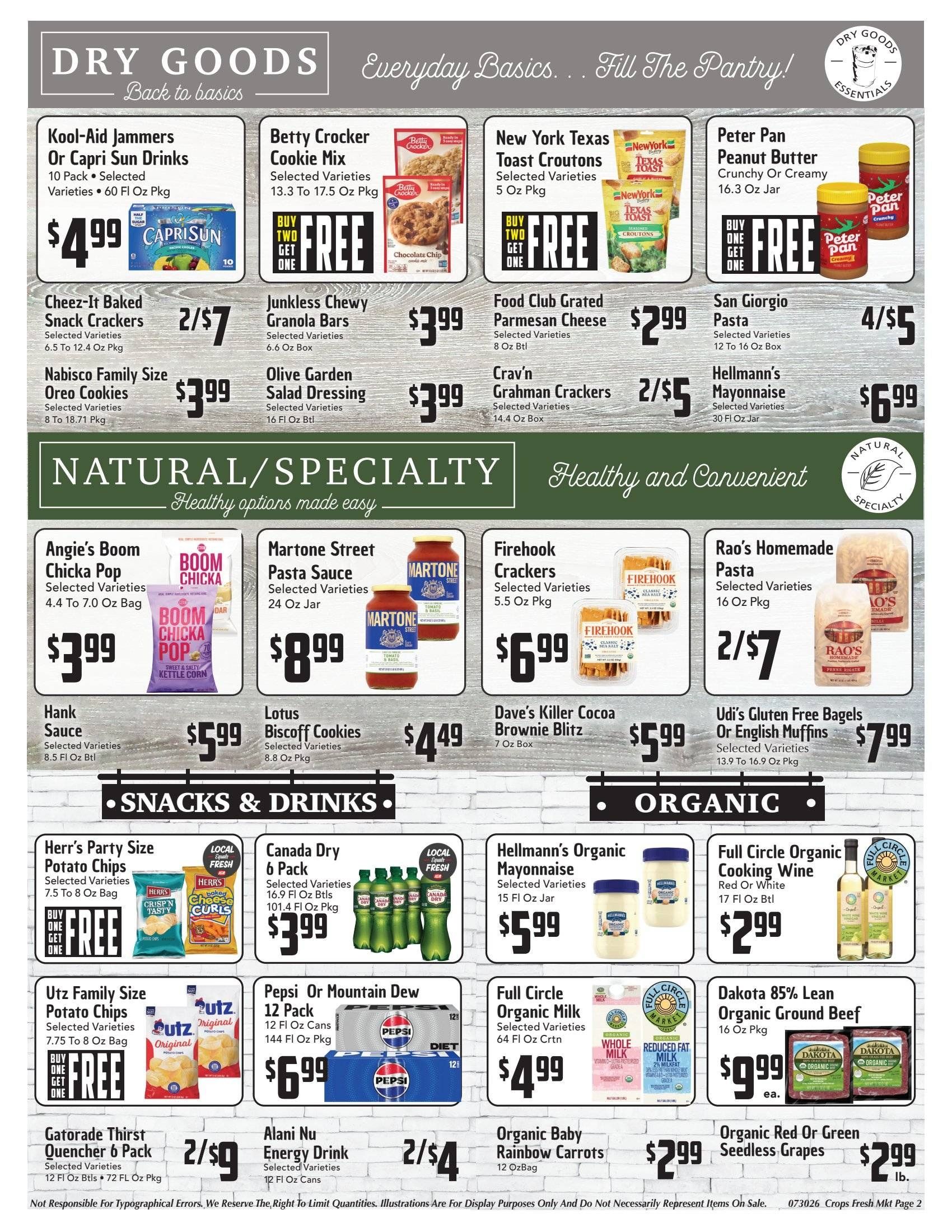 Crop's Fresh Marketplace Weekly Ad July 30 - August 12, 2026