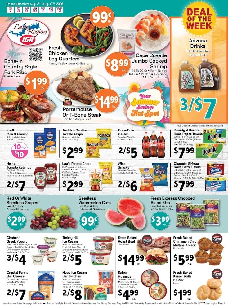 Lake Region IGA Weekly Ad August 7 - 13, 2026