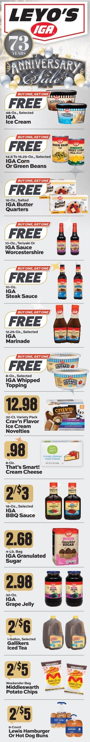 Leyo's Supermarket (1564 Main Street, Coalport, PA) Weekly Ad August 10 - 16, 2026