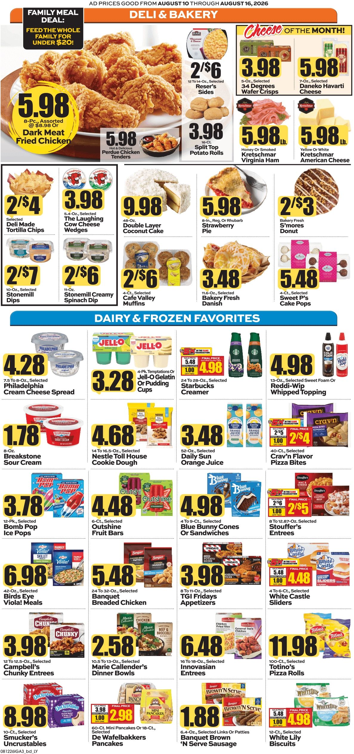 Leyo's Supermarket (1564 Main Street, Coalport, PA) Weekly Ad August 10 - 16, 2026