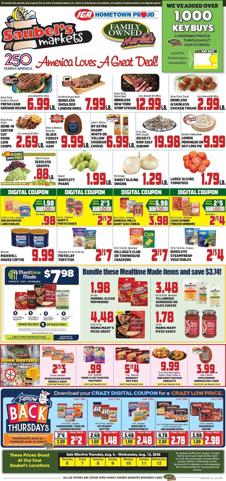Saubel's Markets Weekly Ad August 6 - 12, 2026