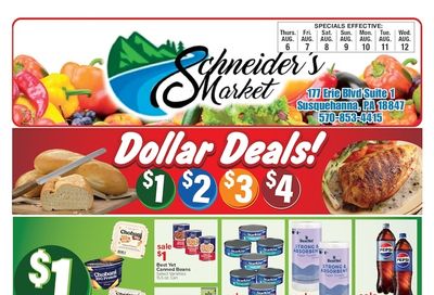 Schneider's Market of Susquehanna Weekly Ad August 6 - 12, 2026