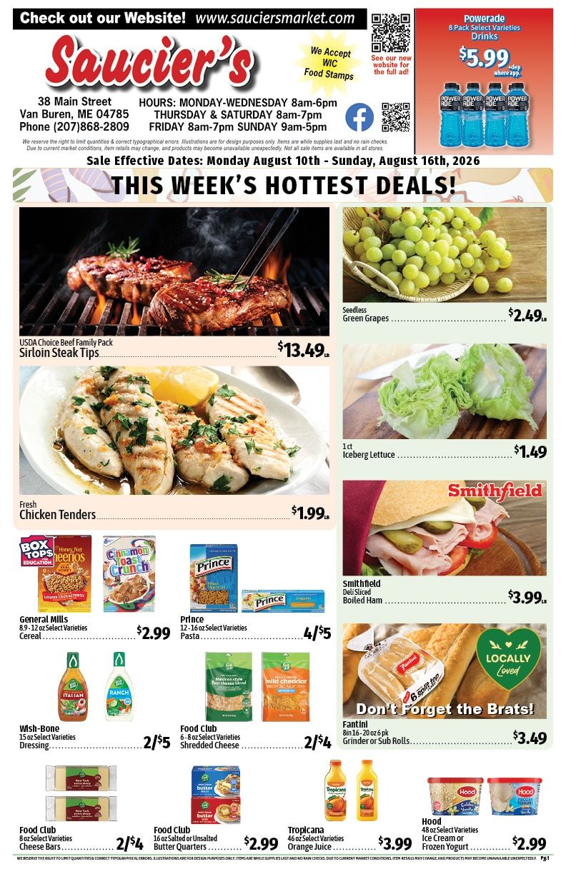 Saucier's Market Weekly Ad August 10 - 16, 2026