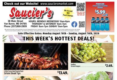 Saucier's Market Weekly Ad August 10 - 16, 2026