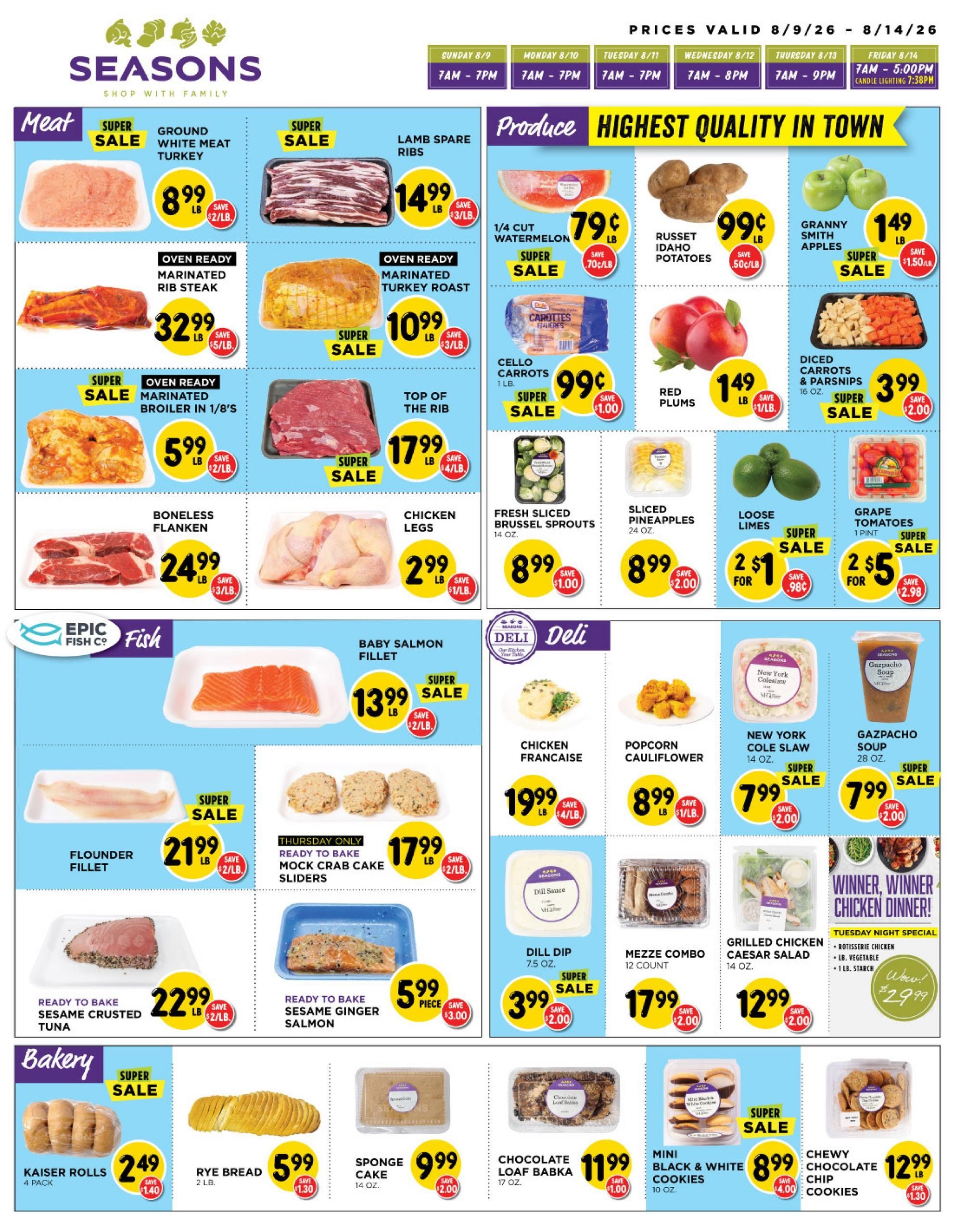 Seasons Kosher indexedweekly Weekly Ad August 9 - 14, 2026