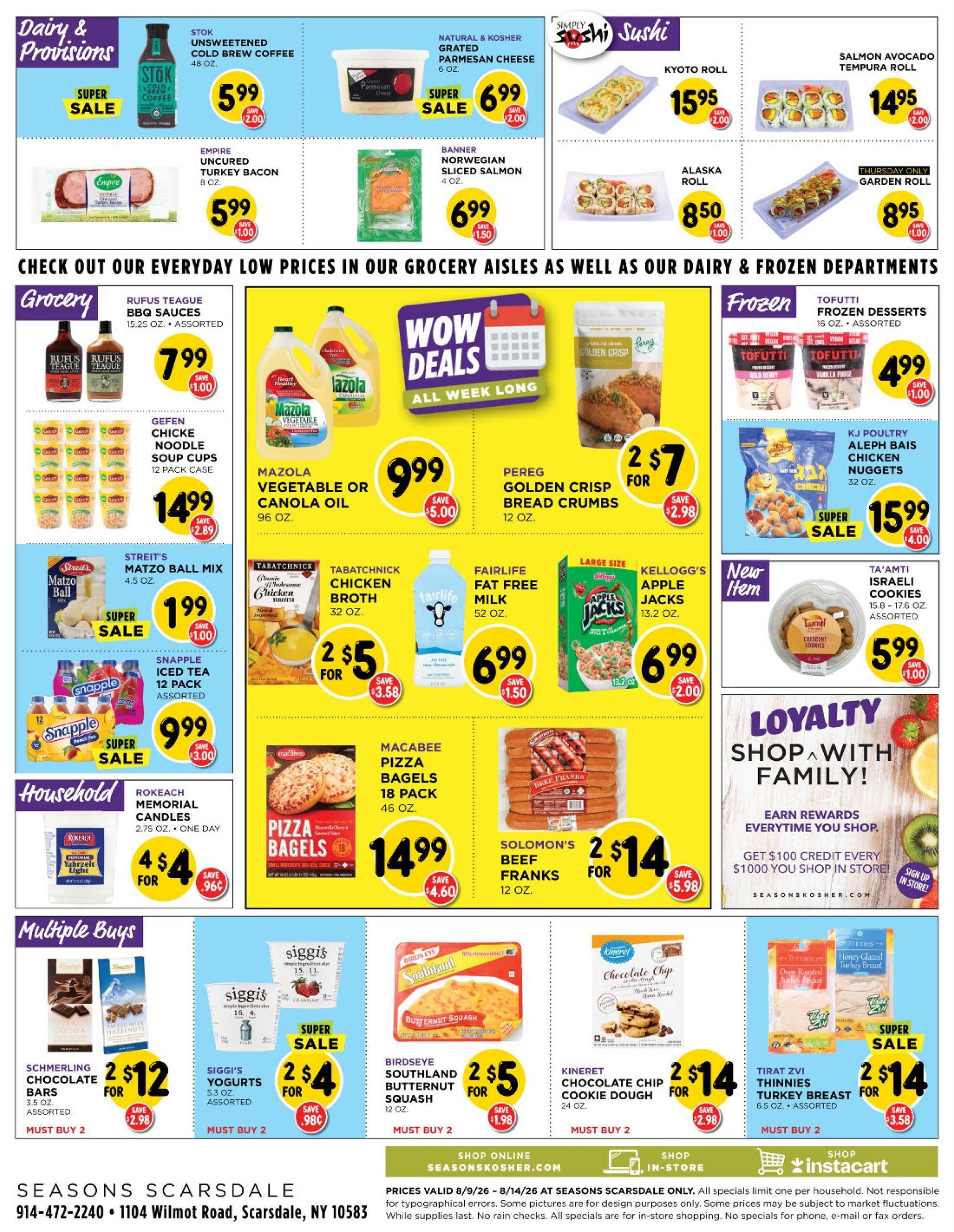 Seasons Kosher indexedweekly Weekly Ad August 9 - 14, 2026