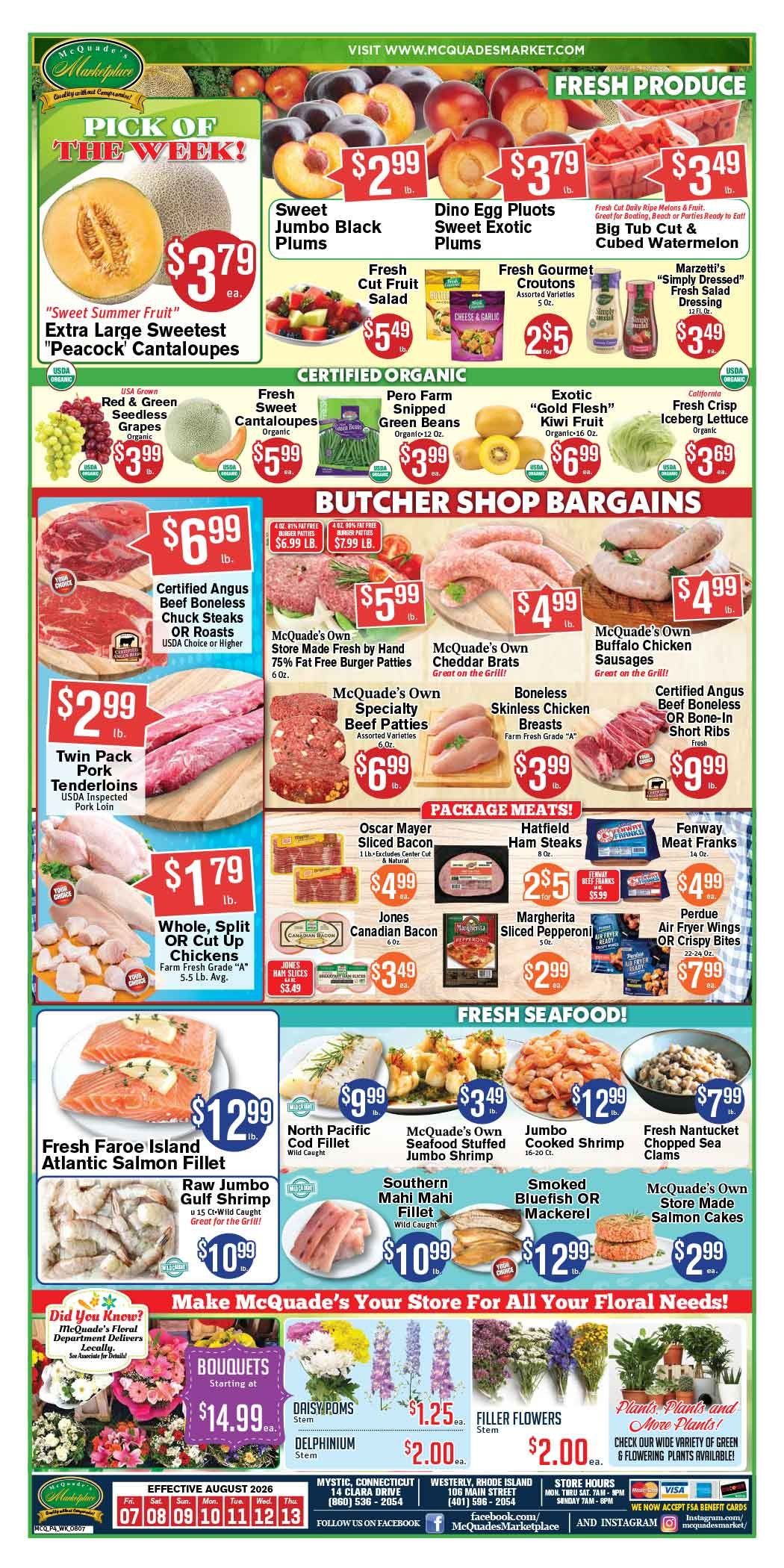 McQuade's Marketplace (Connecticut, Rhode Island) Weekly Ad August 7 - 13, 2026