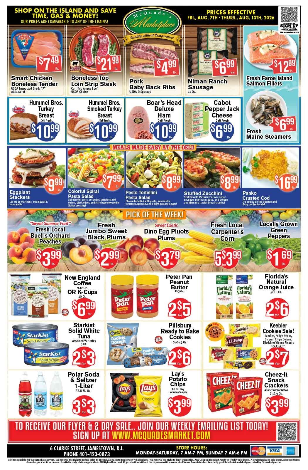 McQuade's Marketplace (Jamestown, RI) Weekly Ad August 7 - 13, 2026