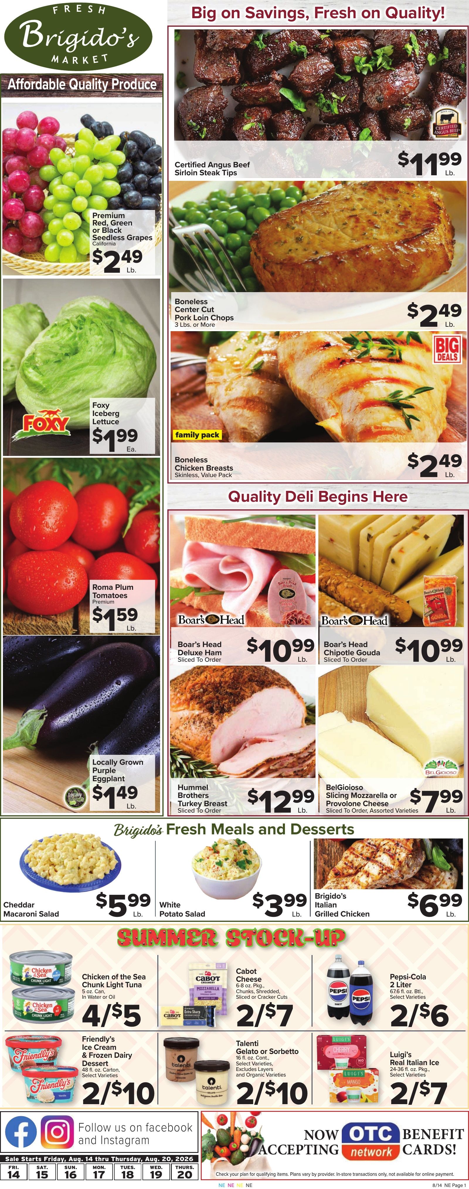 Brigido's Fresh Market Weekly Ad August 14 - 20, 2026
