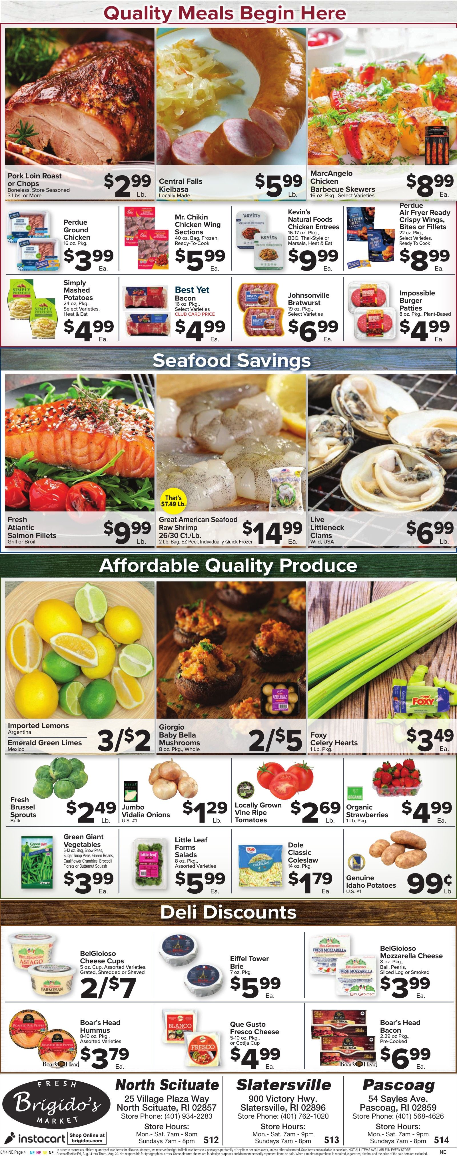 Brigido's Fresh Market Weekly Ad August 14 - 20, 2026