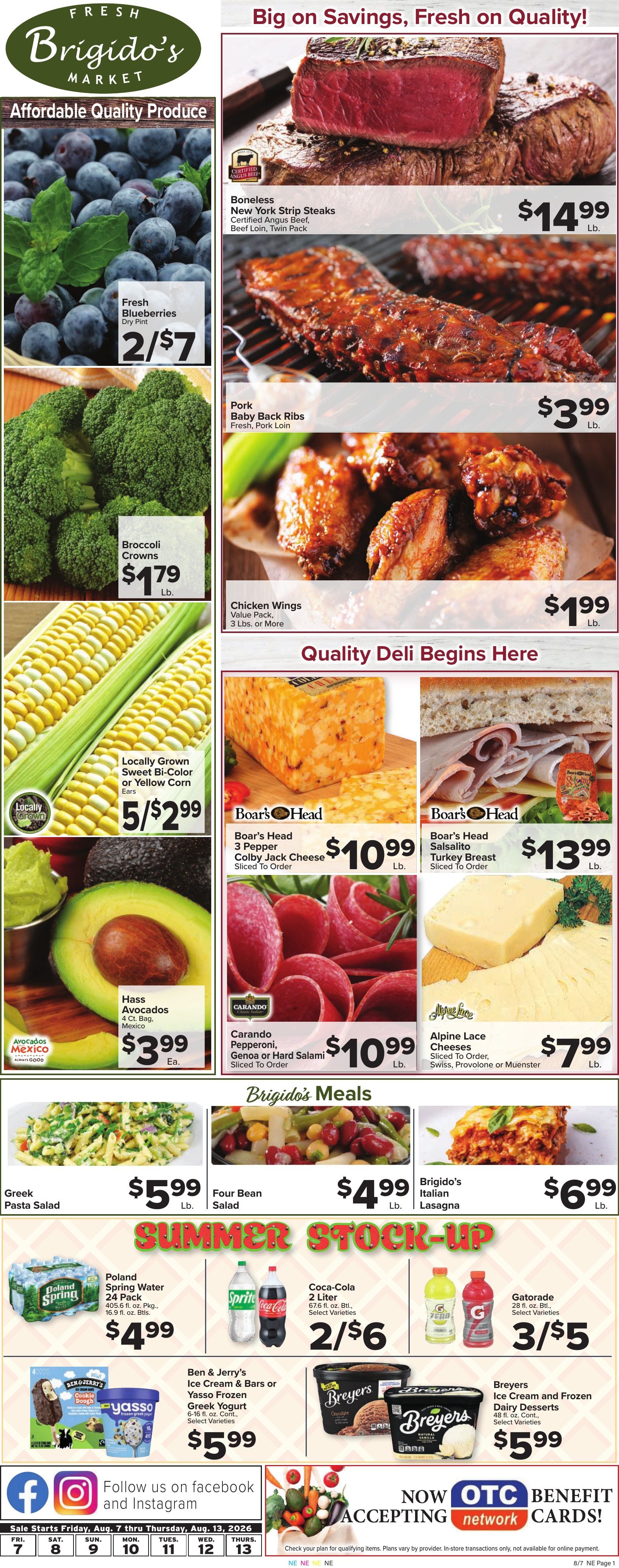 Brigido's Fresh Market Weekly Ad August 7 - 13, 2026