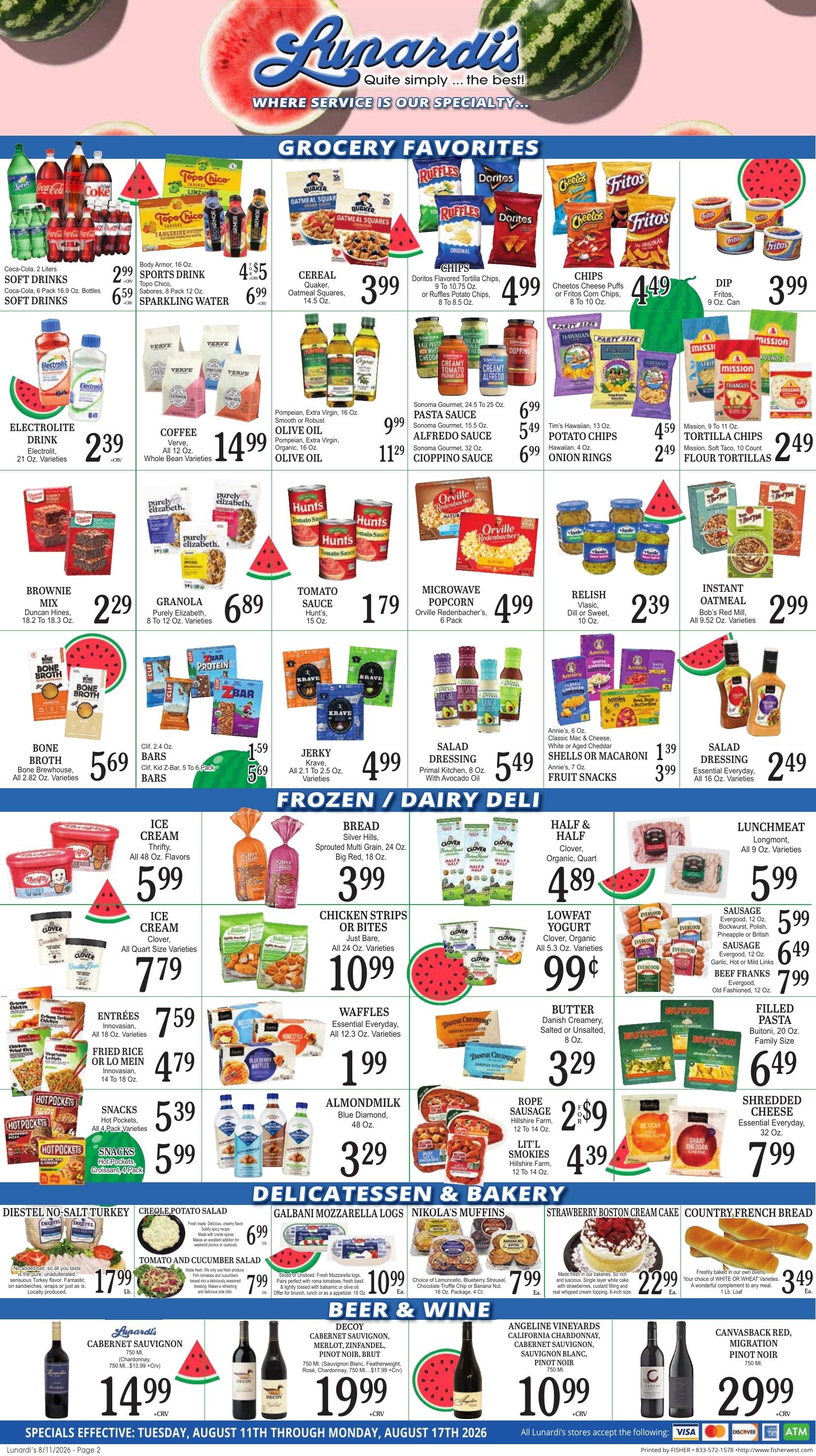 Lunardi's Markets Weekly Ad August 11 - 17, 2026