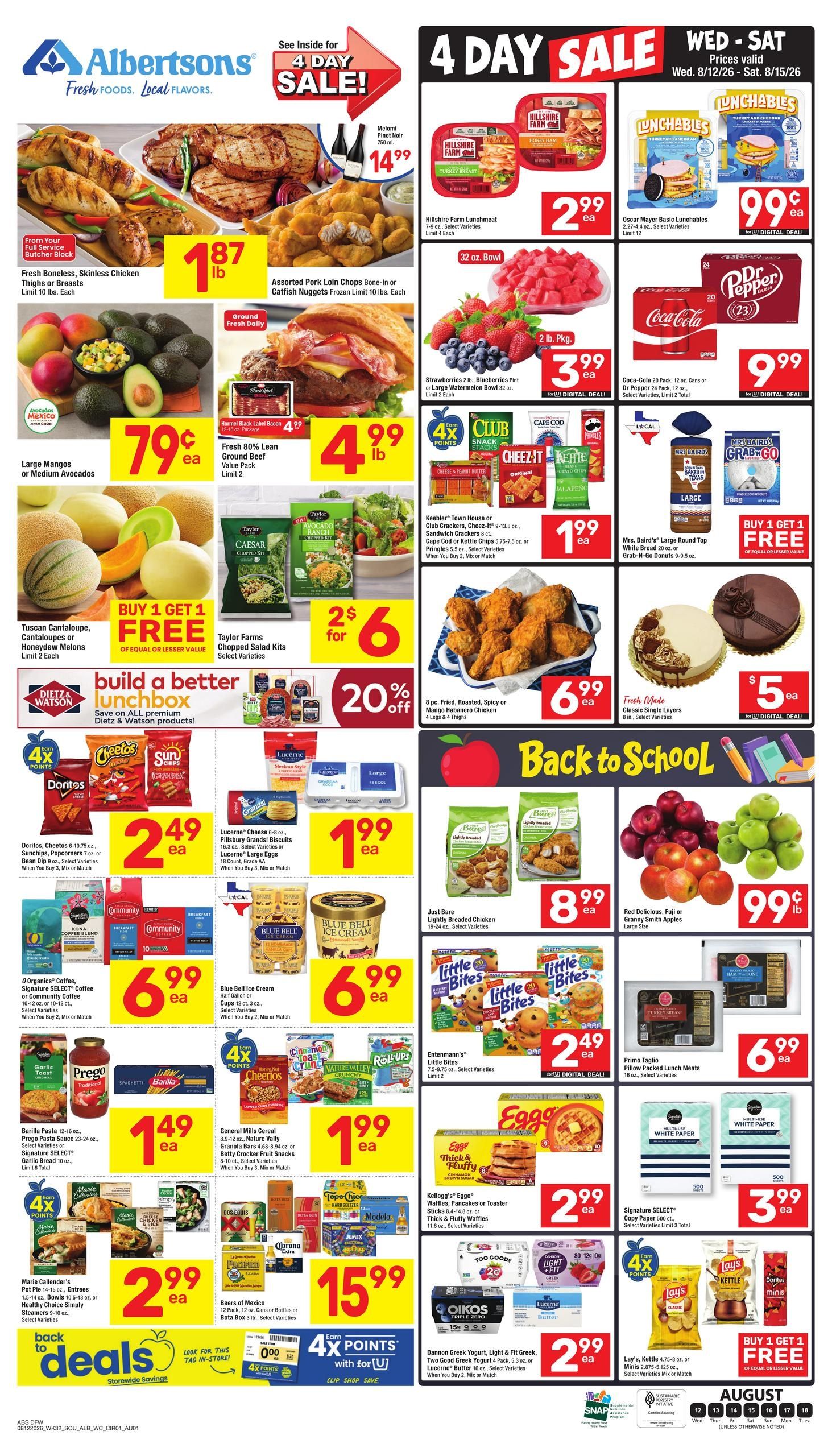 Albertsons (Dallas–Irving Area, TX) Weekly Ad August 12 - 18, 2026