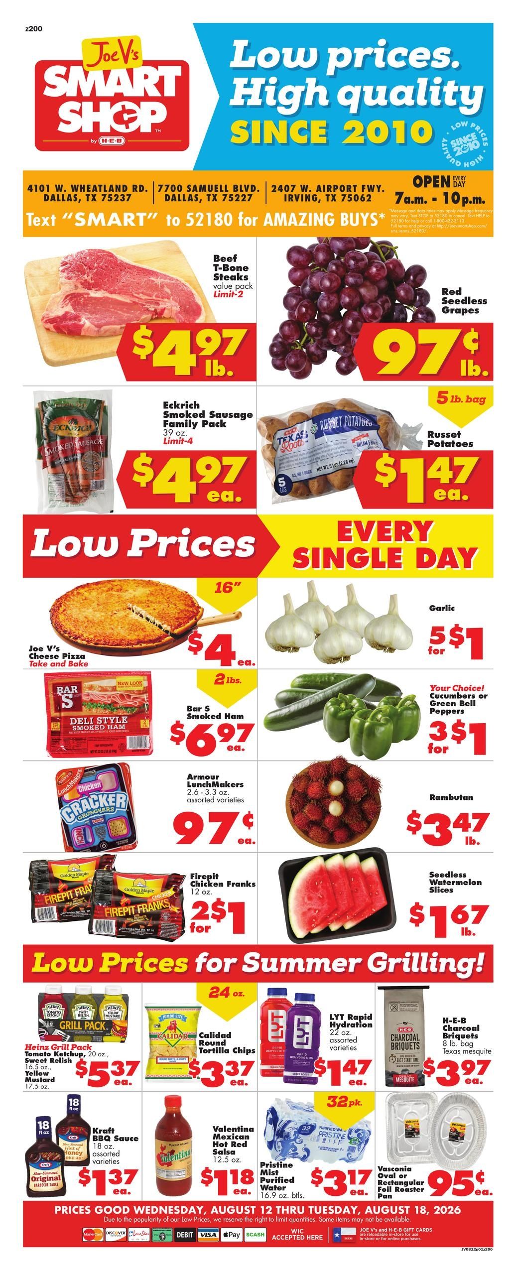 Joe V's Smart Shop (Dallas–Irving Area, TX) Weekly Ad August 12 - 18, 2026