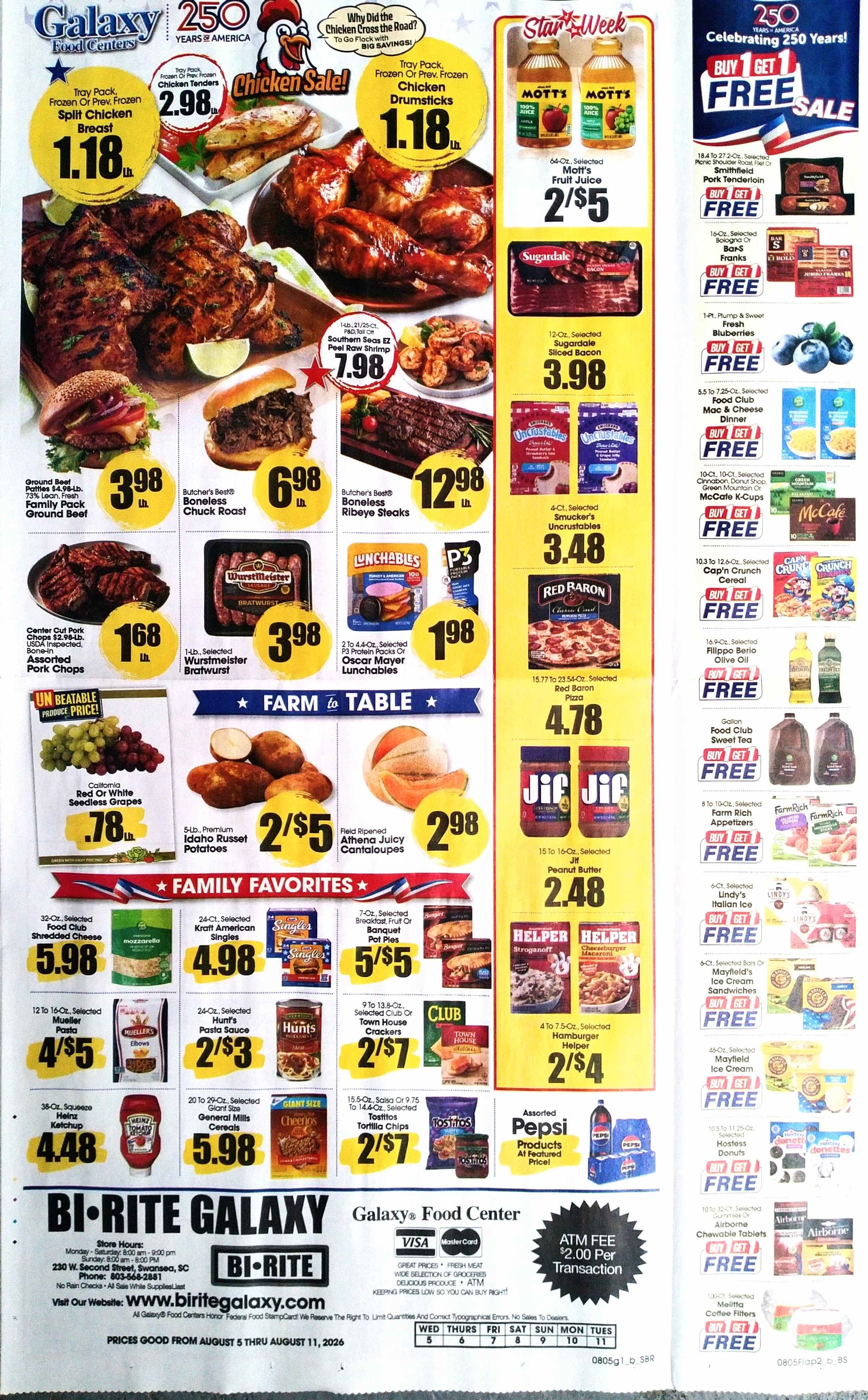 Swansea Bi-Rite Galaxy Foods Weekly Ad August 5 - 11, 2026