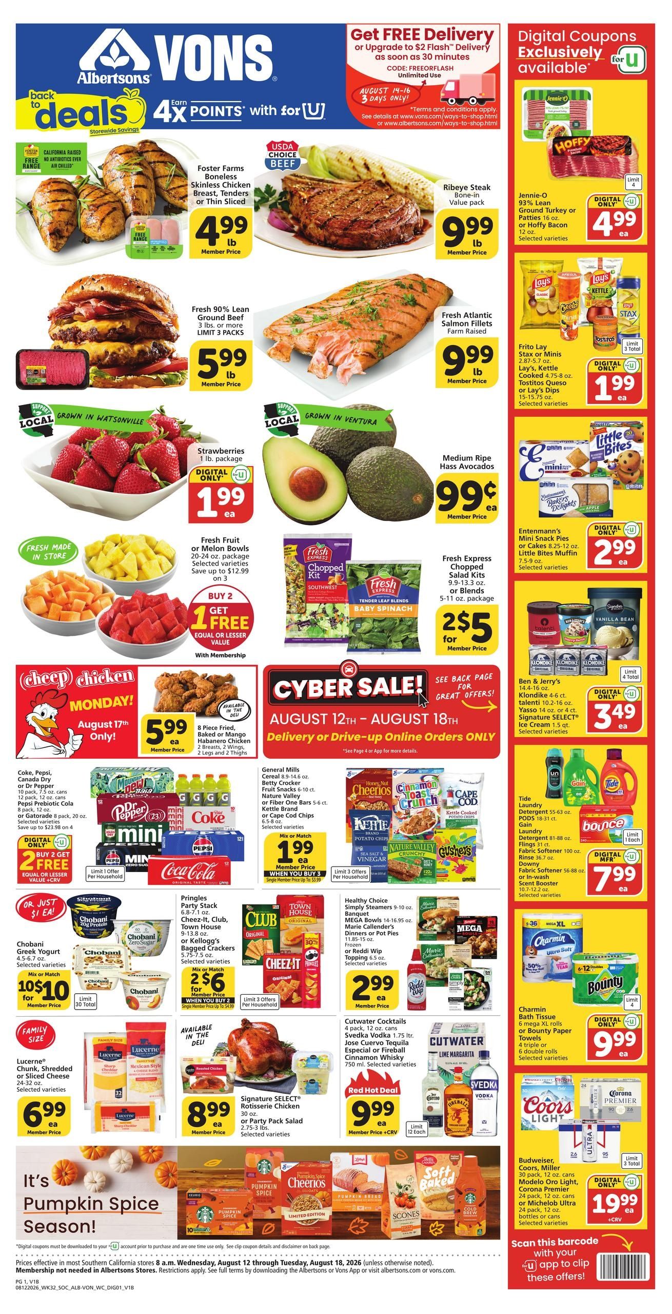 Albertsons (Carlsbad Area, CA) Weekly Ad August 12 - 18, 2026