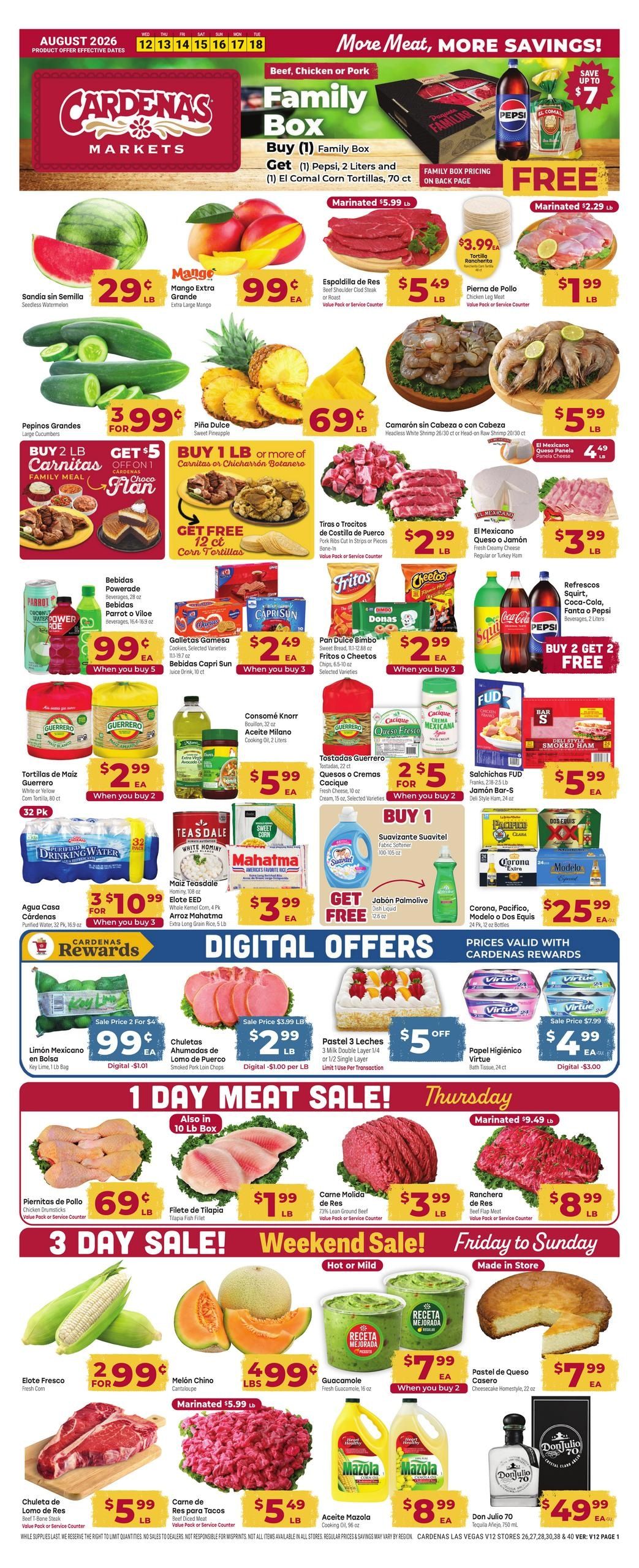 Cardenas Markets (Las Vegas–Henderson Area, NV) Weekly Ad August 12 - 18, 2026