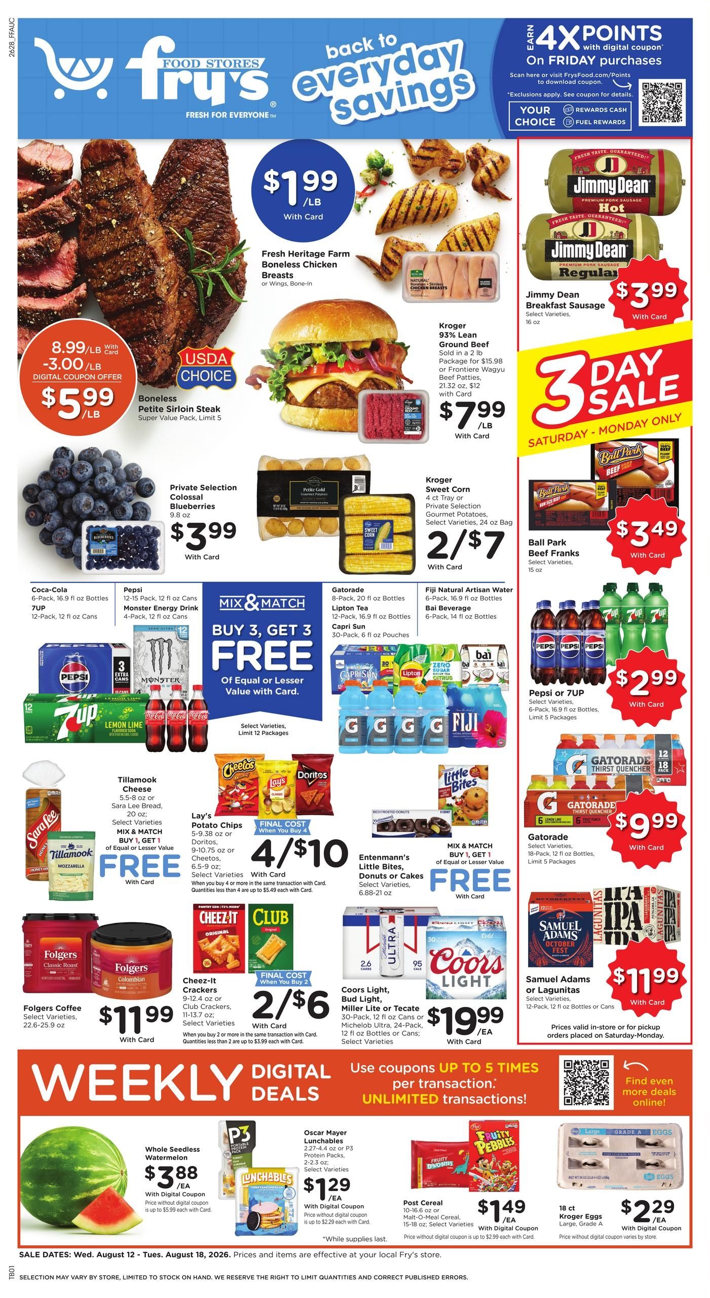Fry's Food Stores (Avondale Area, AZ) Weekly Ad August 12 - 18, 2026