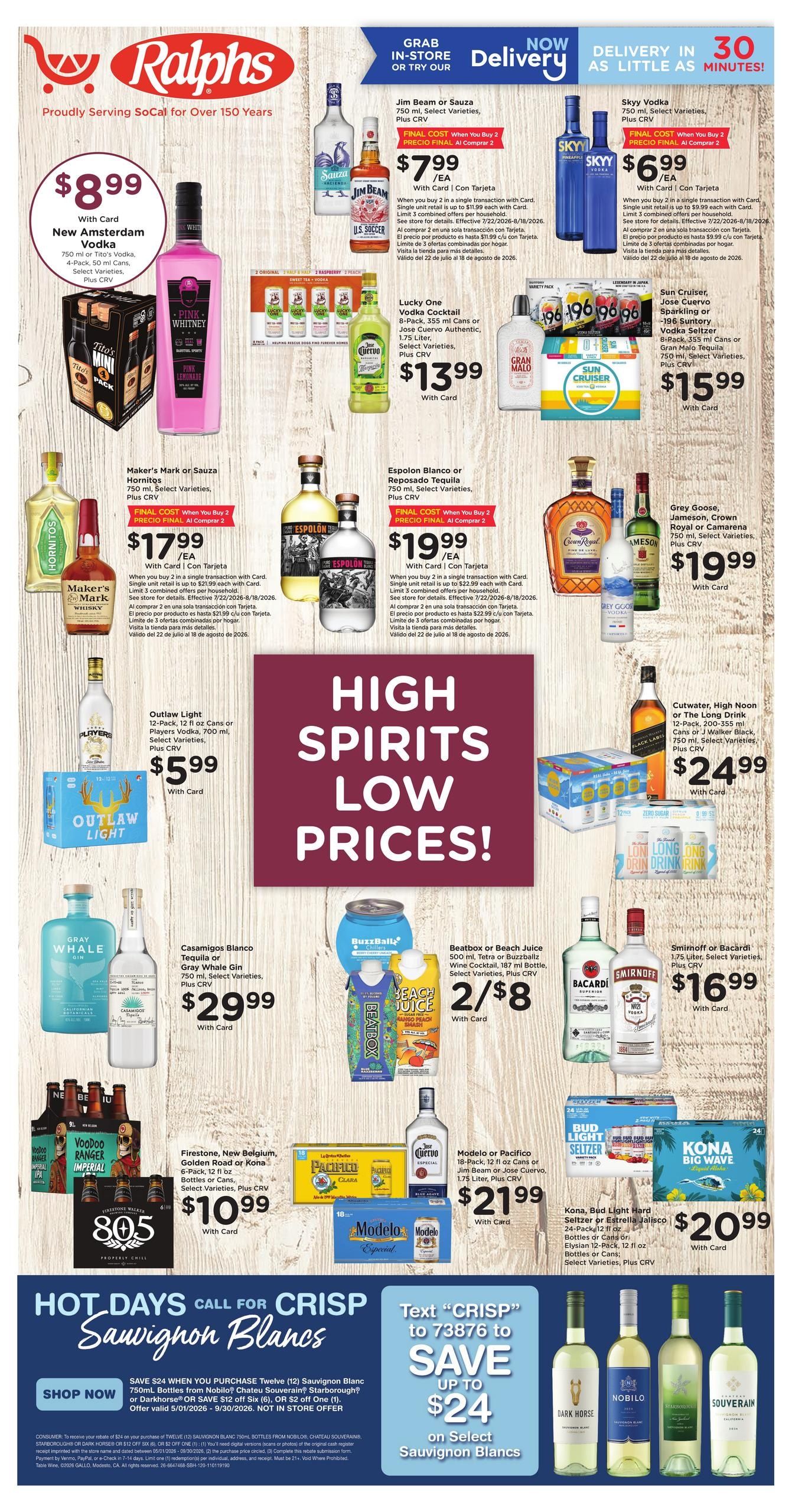 Ralphs Adult Beverage Weekly Ad August 12 - 18, 2026