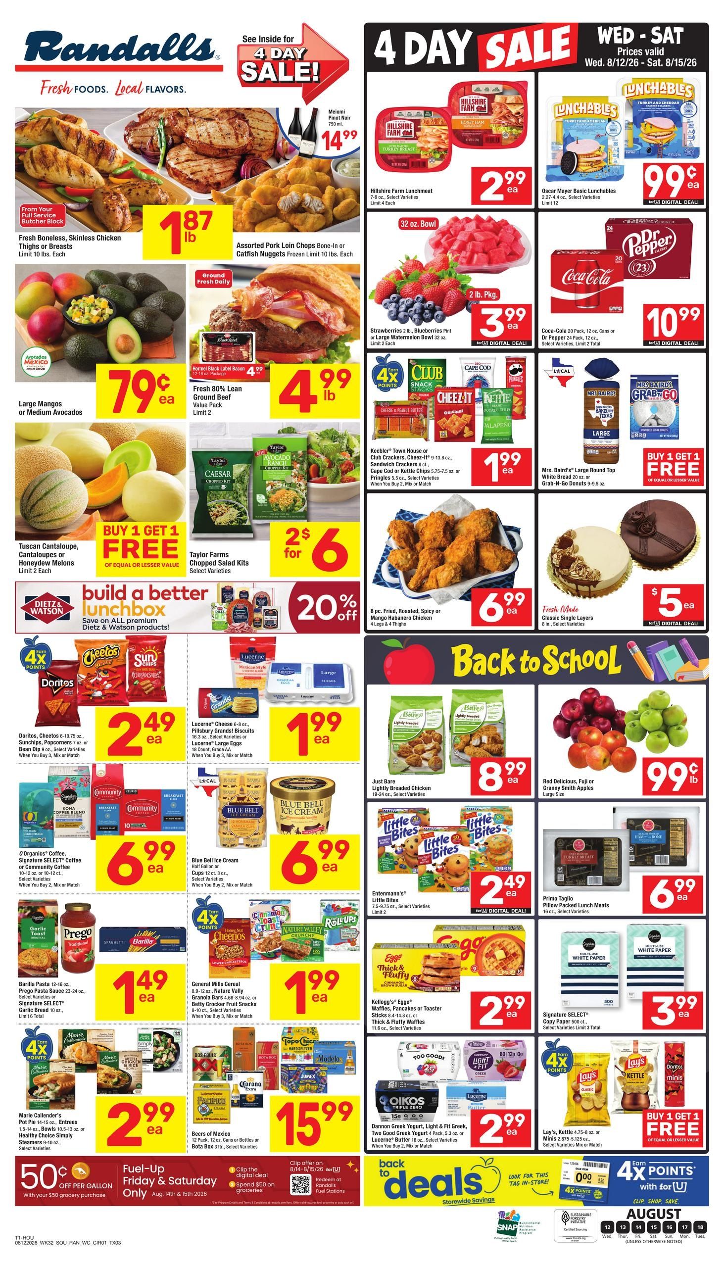 Randalls (Houston–Sugar Land Area, TX) Weekly Ad August 12 - 18, 2026