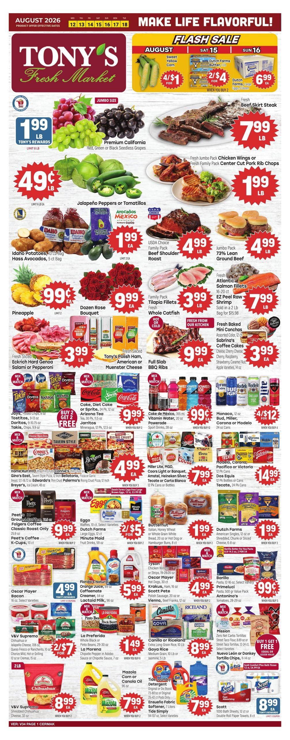 Tony's Fresh Market (Chicago Area, IL) Weekly Ad August 12 - 18, 2026