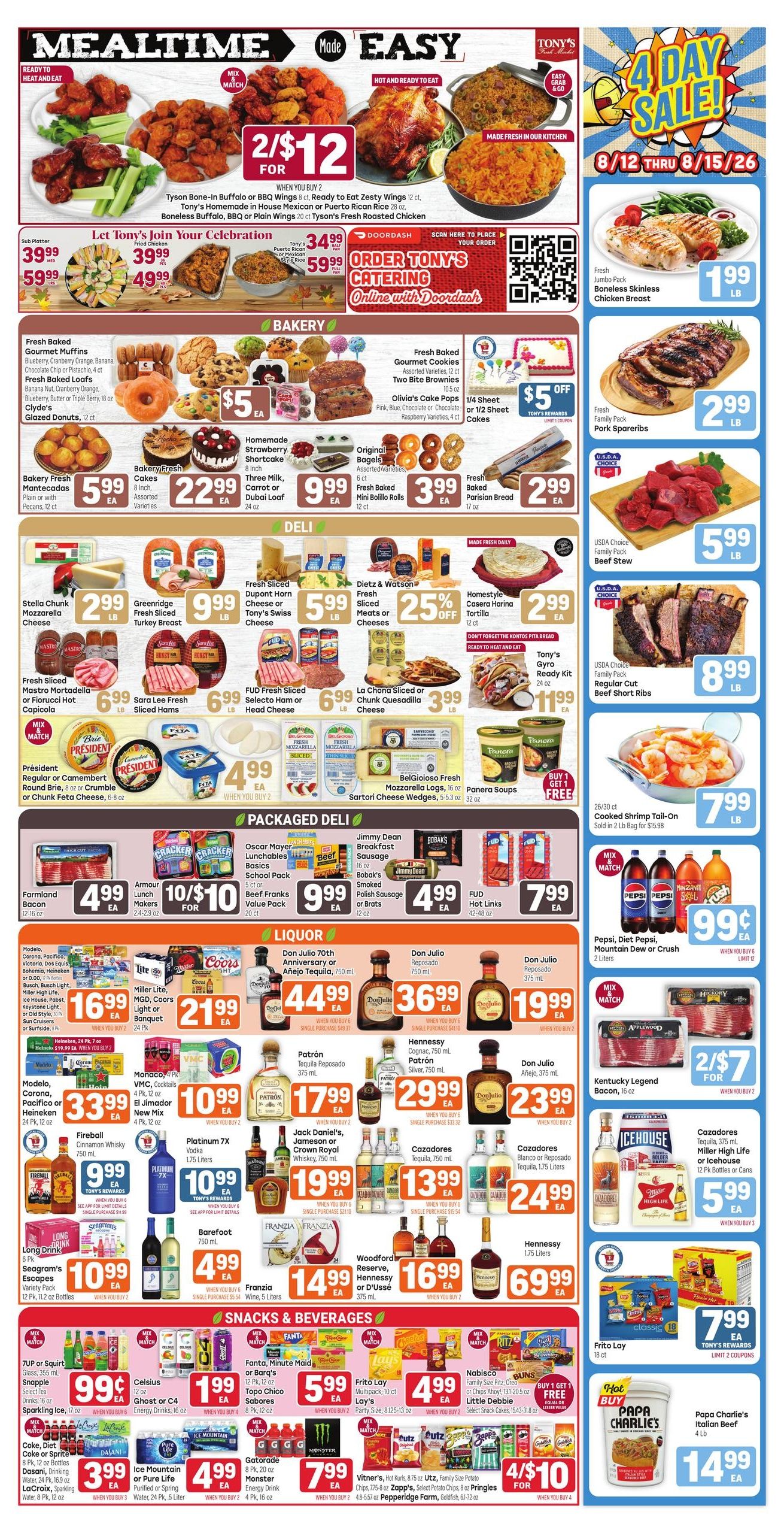 Tony's Fresh Market (Chicago Area, IL) Weekly Ad August 12 - 18, 2026