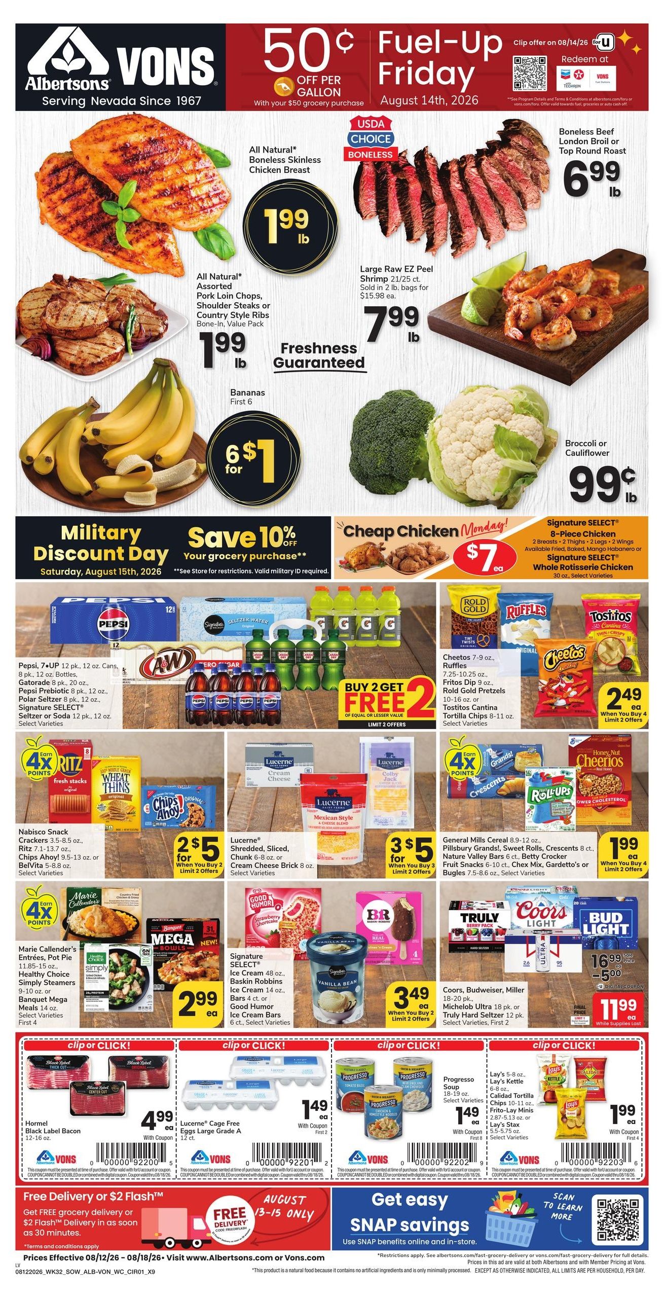 Vons (Las Vegas–Henderson Area, NV) Weekly Ad August 12 - 18, 2026