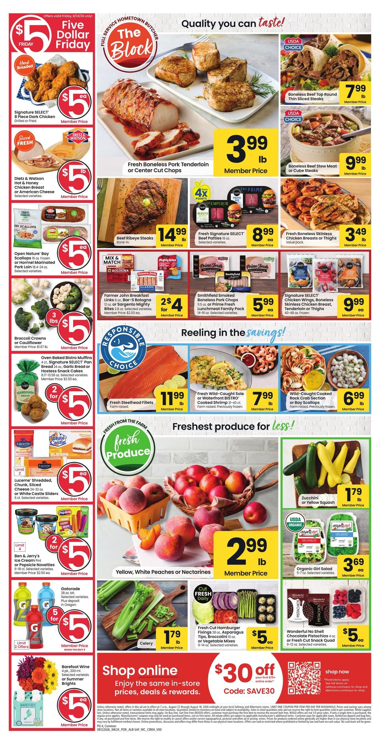 Safeway (Astoria Area, OR) Weekly Ad August 12 - 18, 2026