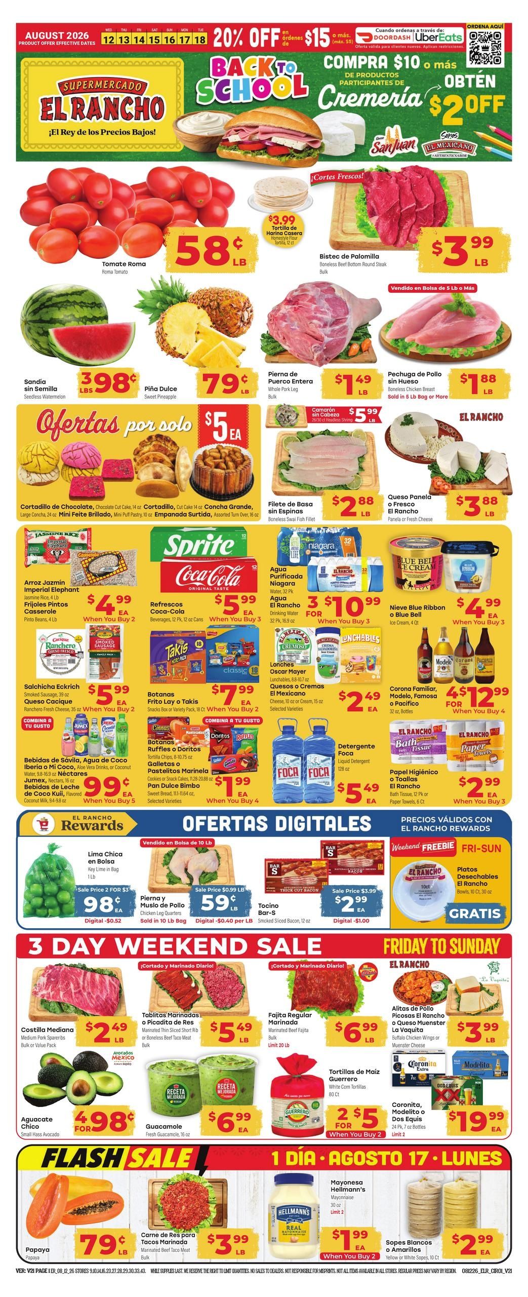 El Rancho Supermercado (Allen Area, TX) Weekly Ad August 12 - 18, 2026