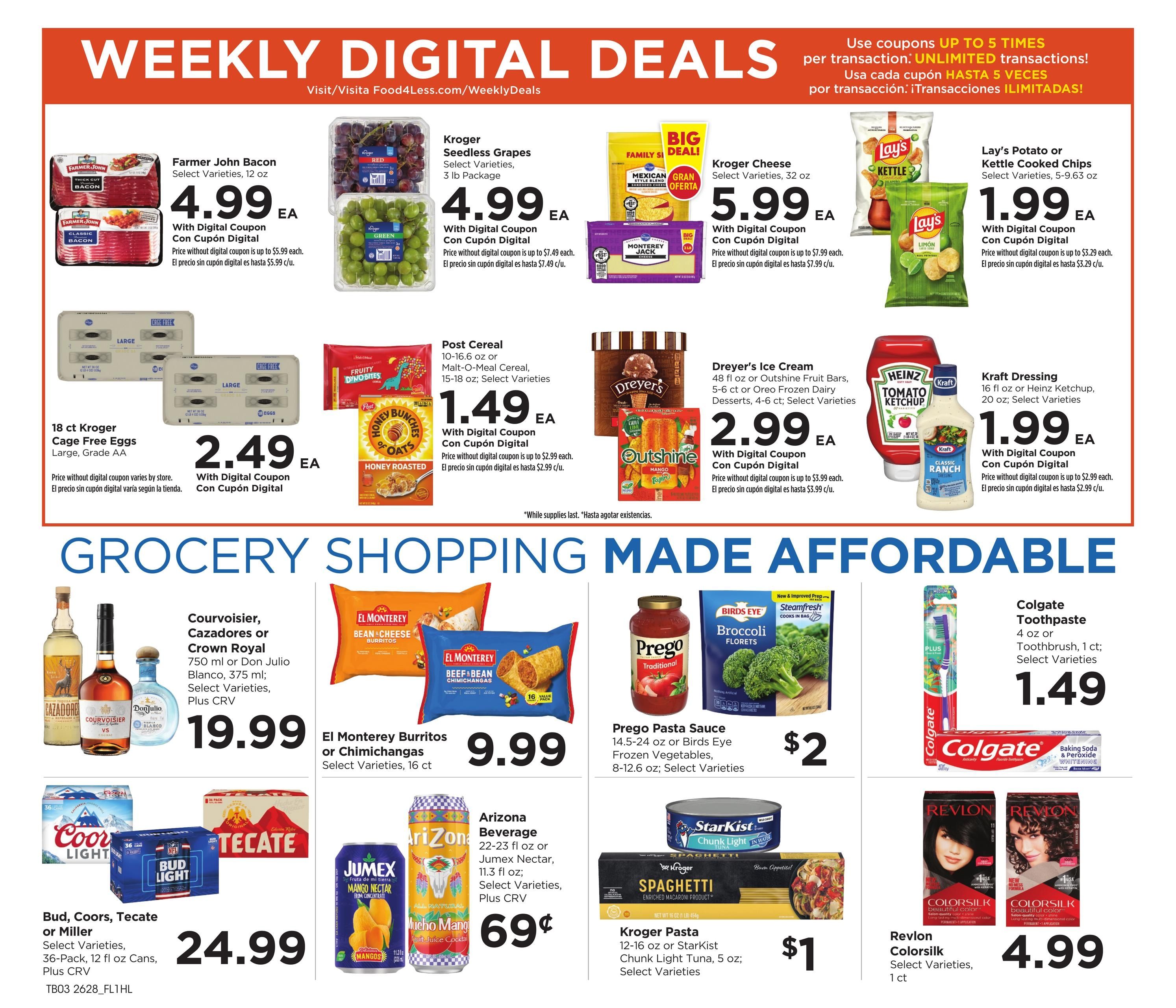 Food 4 Less (CA) California Weekly Ad August 12 - 18, 2026