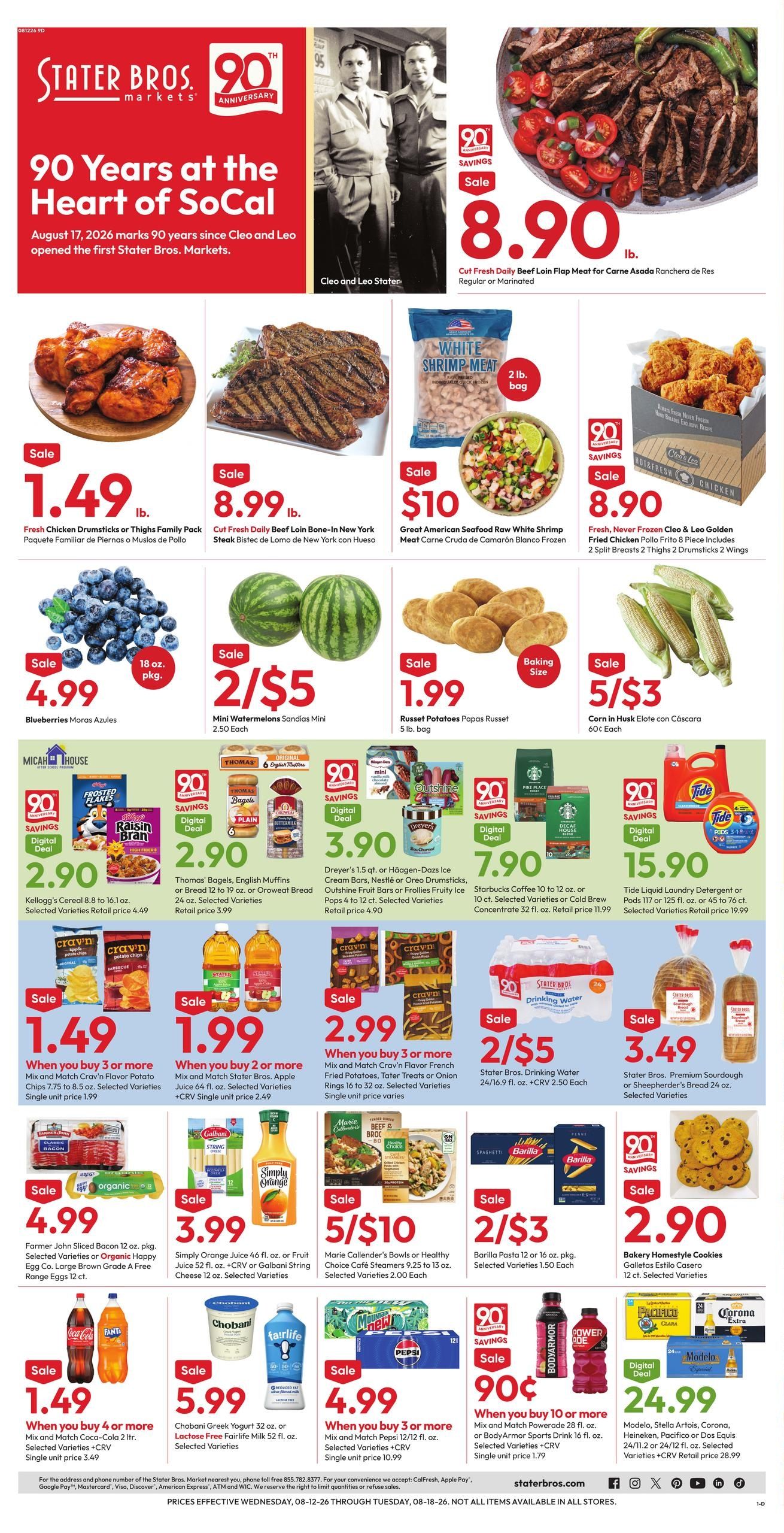Stater Bros. Markets (CA) Weekly Ad August 12 - 18, 2026