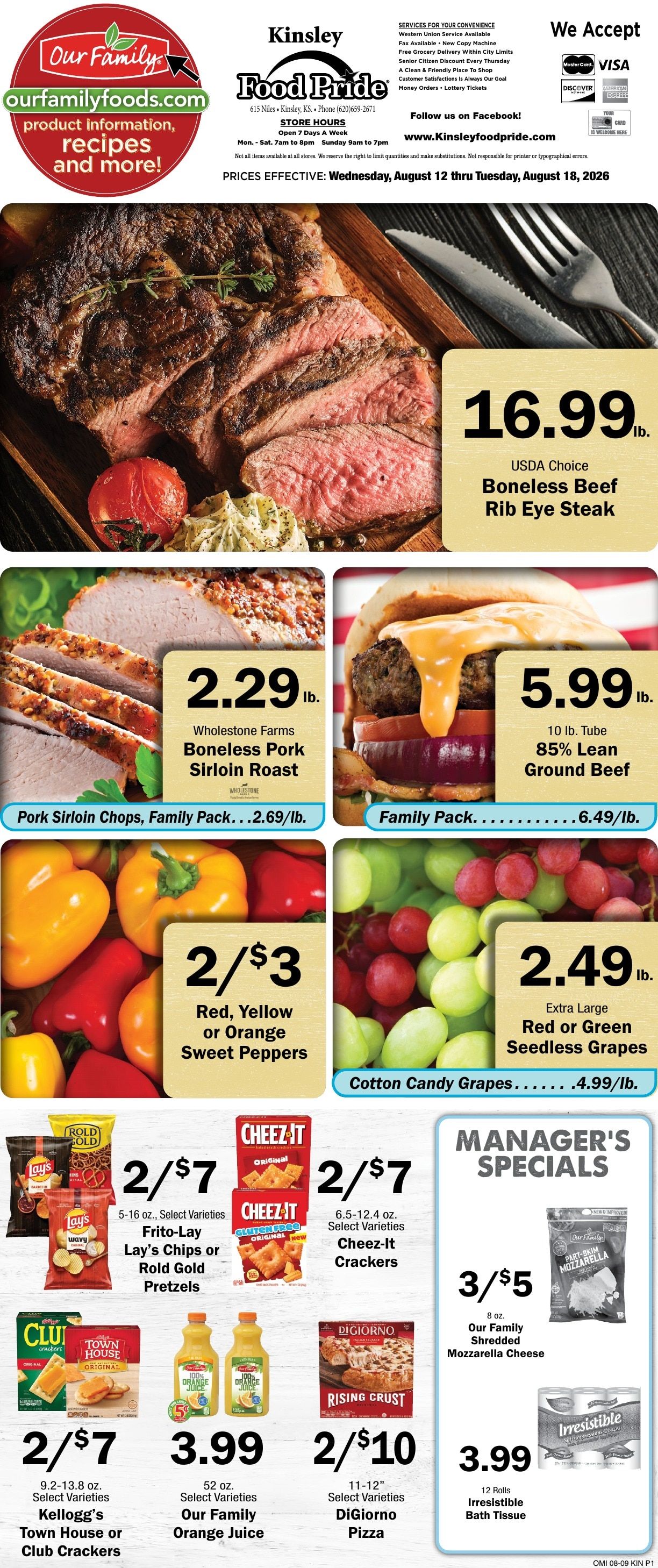 Kinsley Food Pride Weekly Ad August 12 - 18, 2026