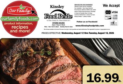 Kinsley Food Pride Weekly Ad August 12 - 18, 2026