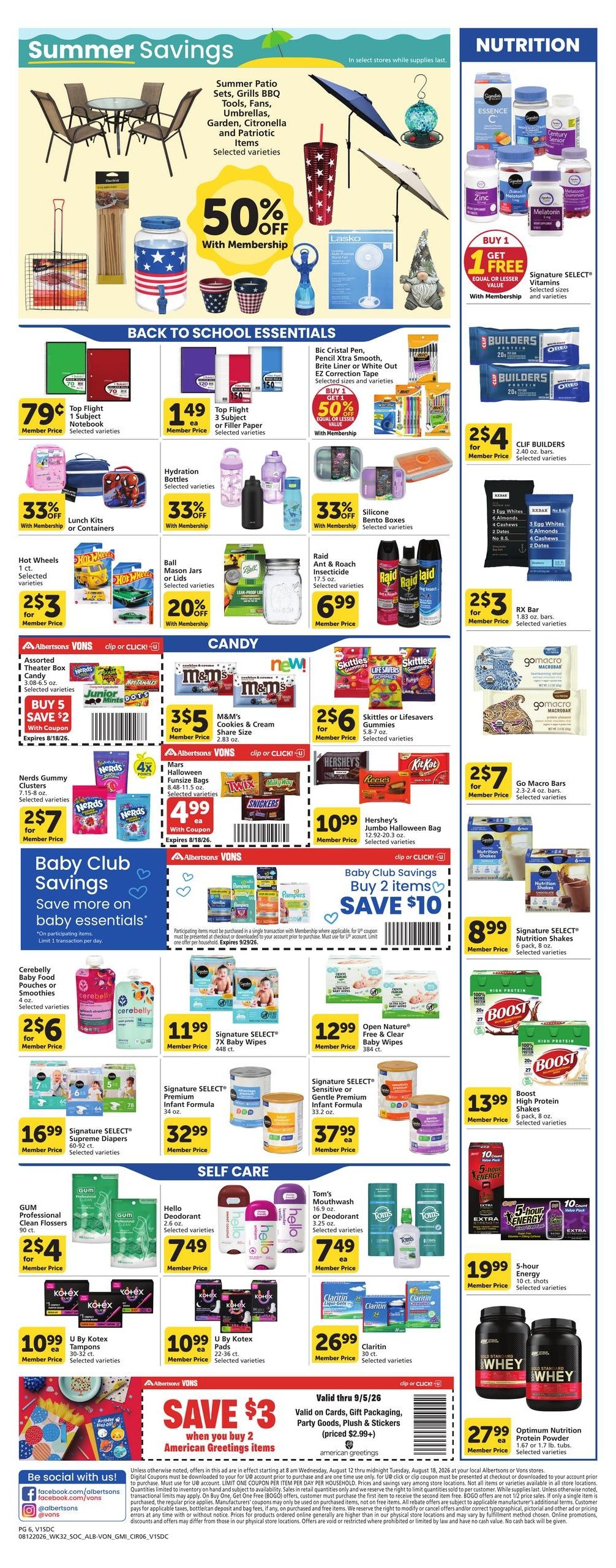 Albertsons (San Diego–La Jolla Area, CA) Weekly Ad August 12 - 18, 2026
