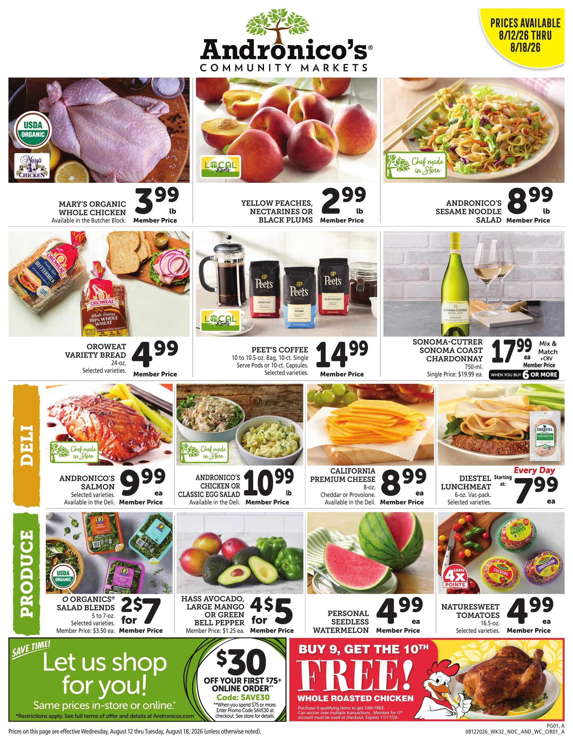 Andronico's Community Markets Weekly Ad August 12 - 18, 2026