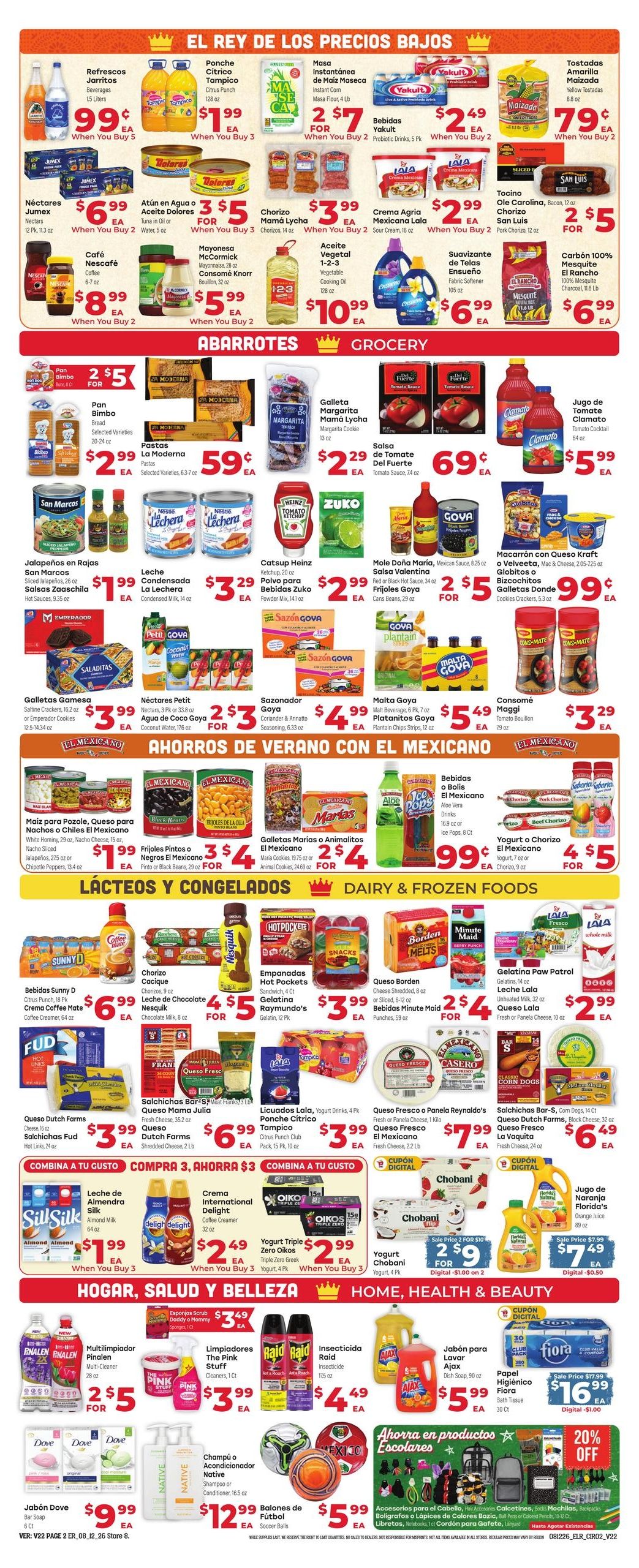 El Rancho Supermercado (Dallas-Mesquite Area, TX) Weekly Ad August 12 - 18, 2026
