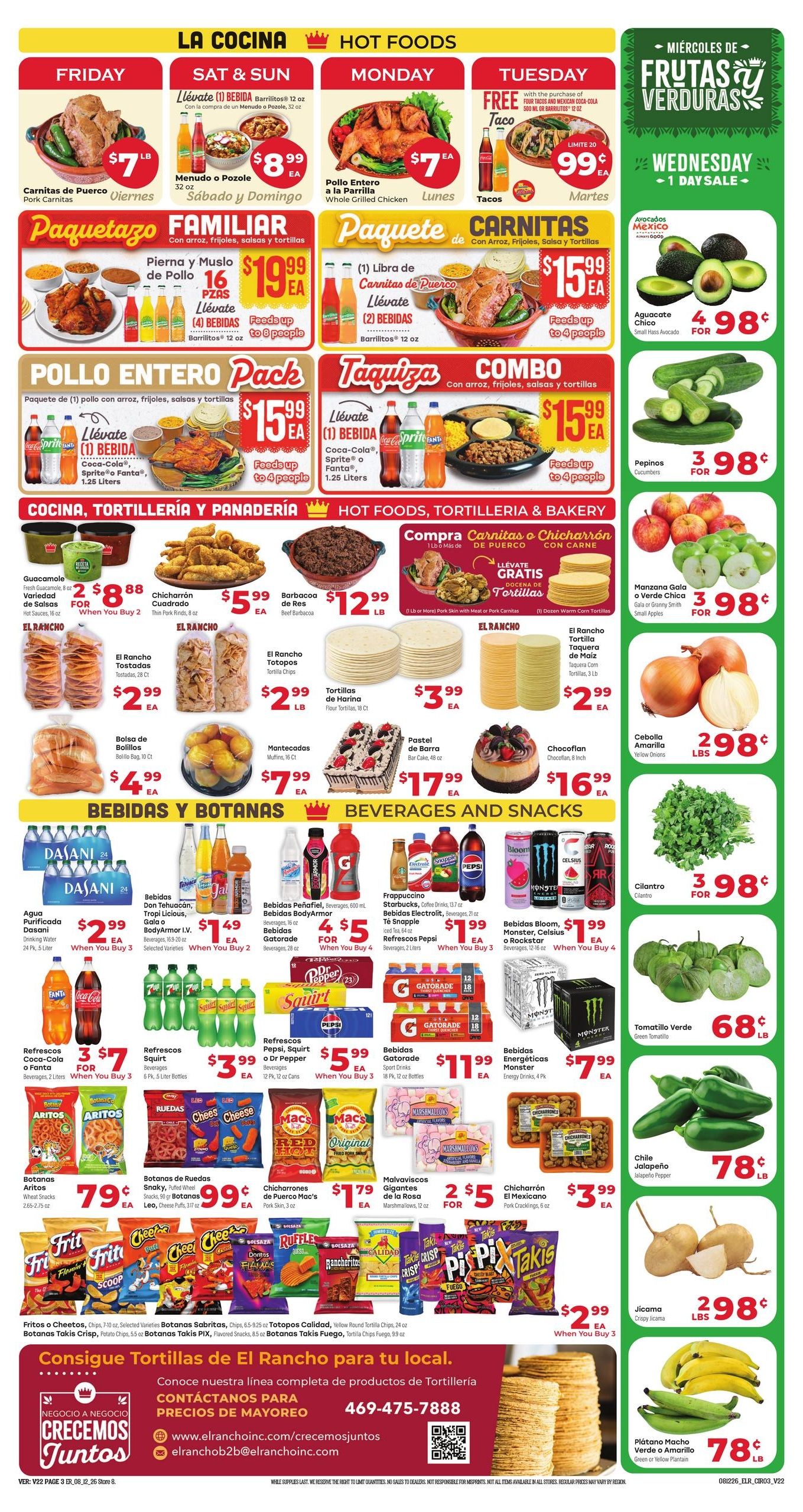 El Rancho Supermercado (Dallas-Mesquite Area, TX) Weekly Ad August 12 - 18, 2026