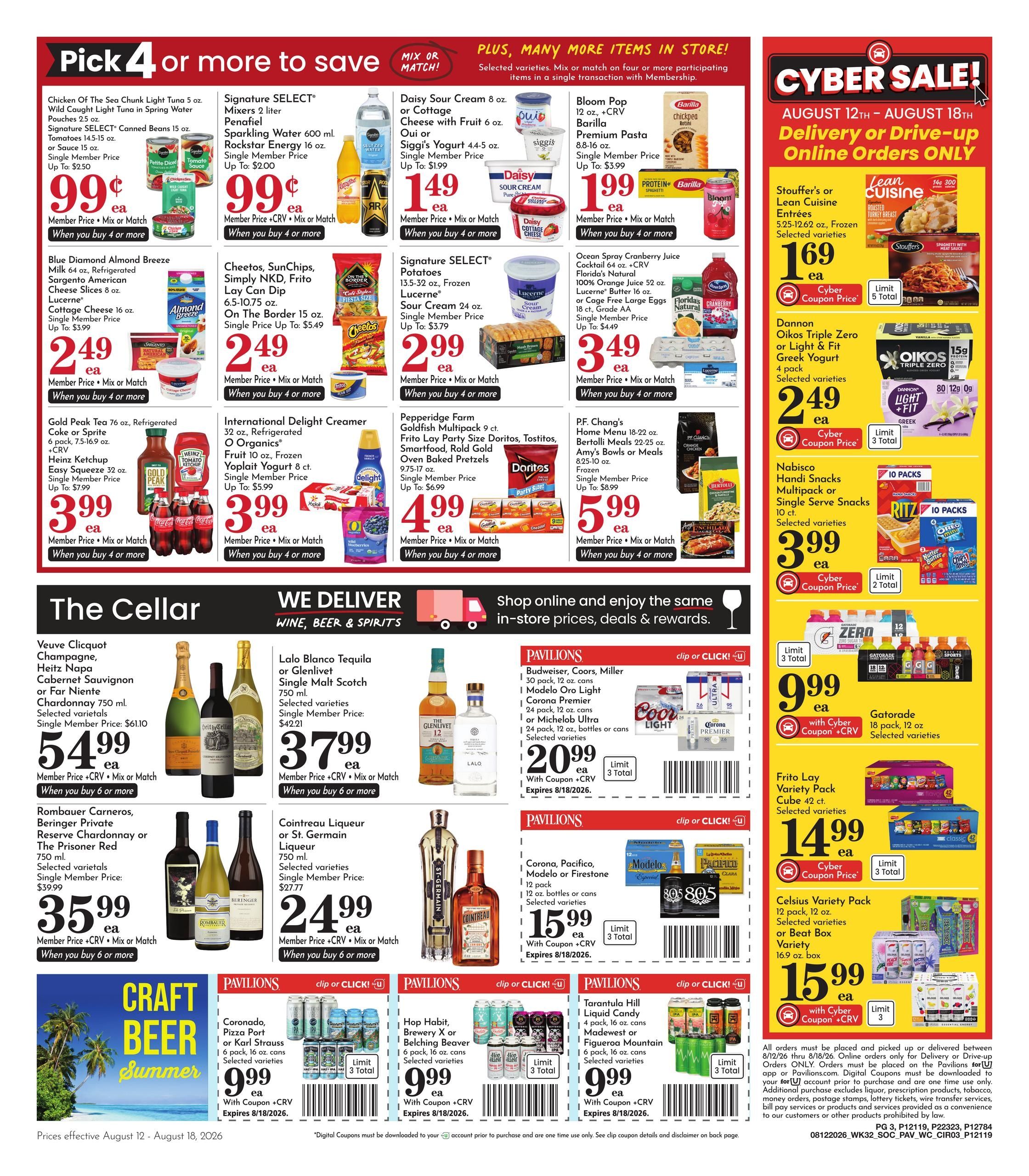 Pavilions (San Diego–Chula Vista Area, CA) Weekly Ad August 12 - 18, 2026