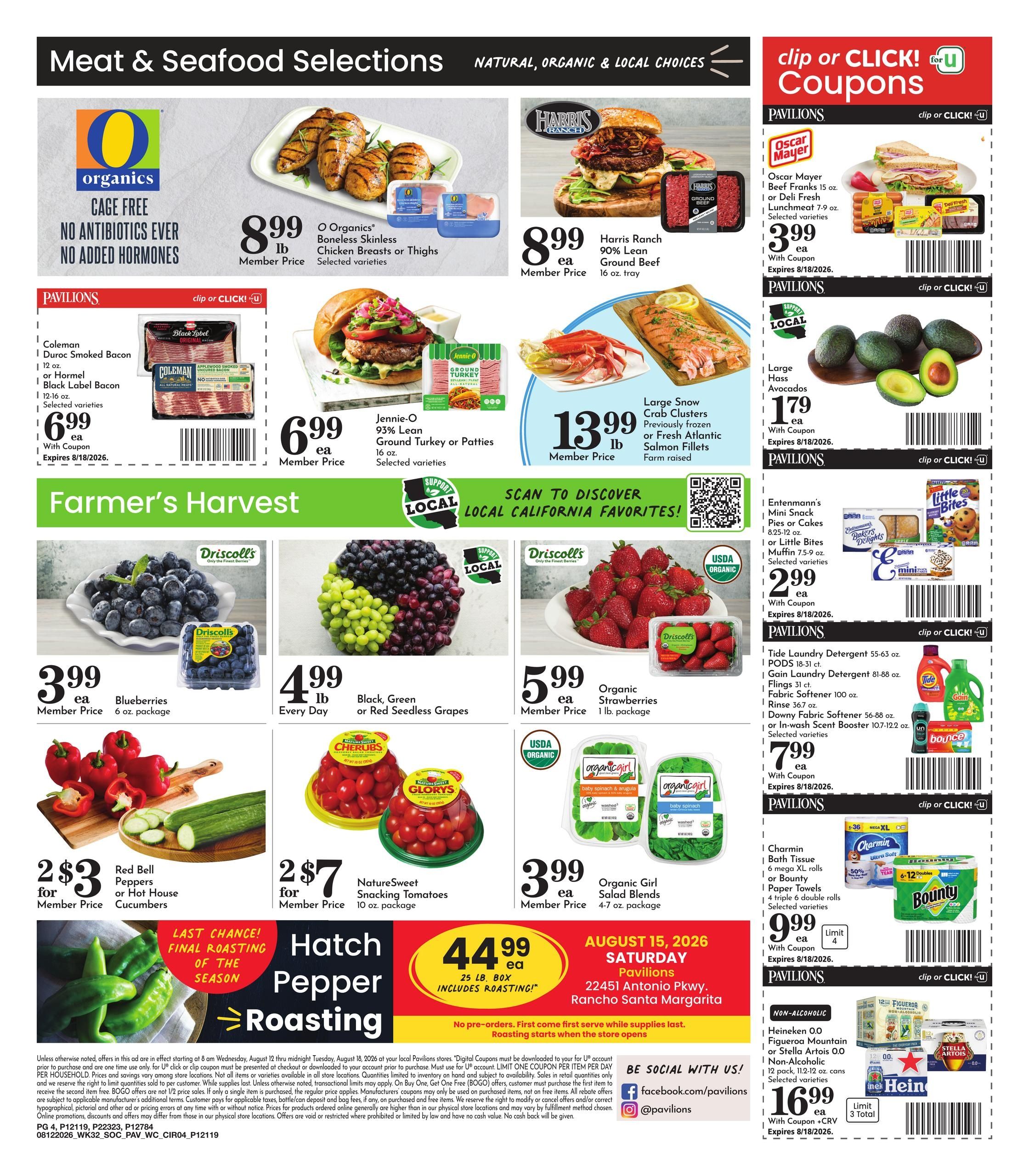 Pavilions (San Diego–Chula Vista Area, CA) Weekly Ad August 12 - 18, 2026