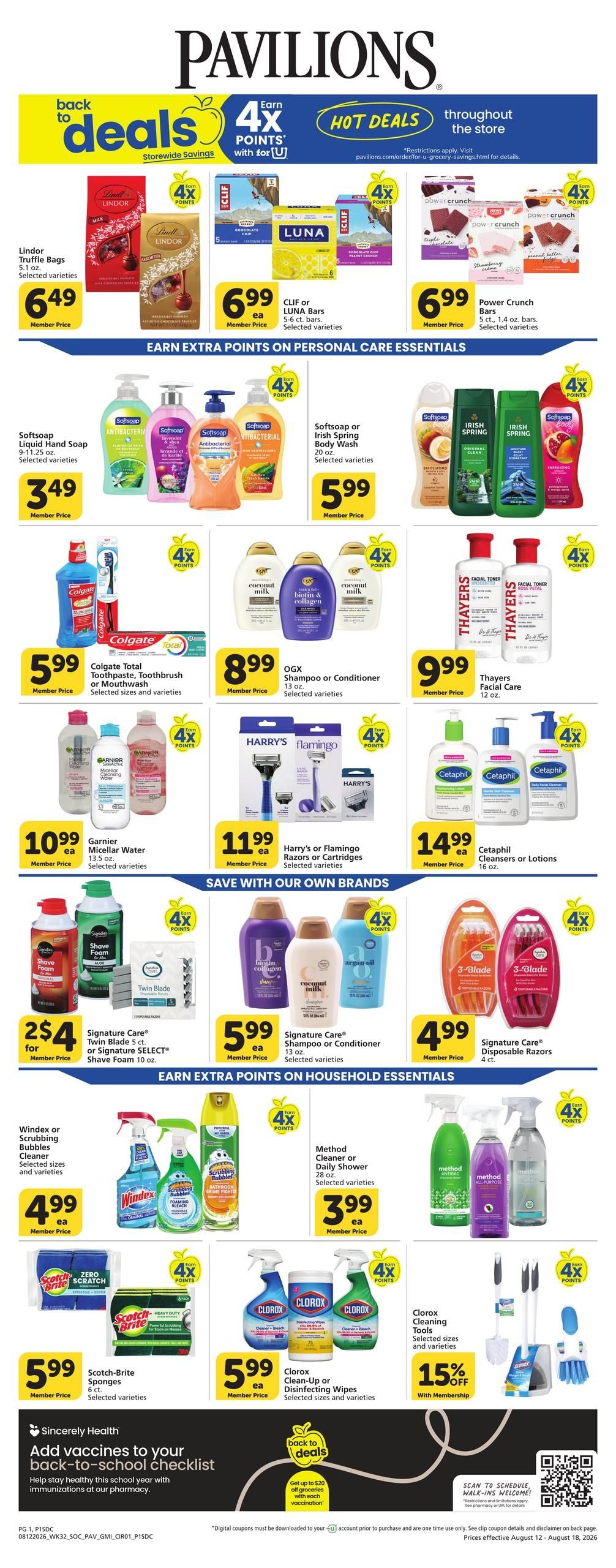 Pavilions (San Diego–Chula Vista Area, CA) Weekly Ad August 12 - 18, 2026