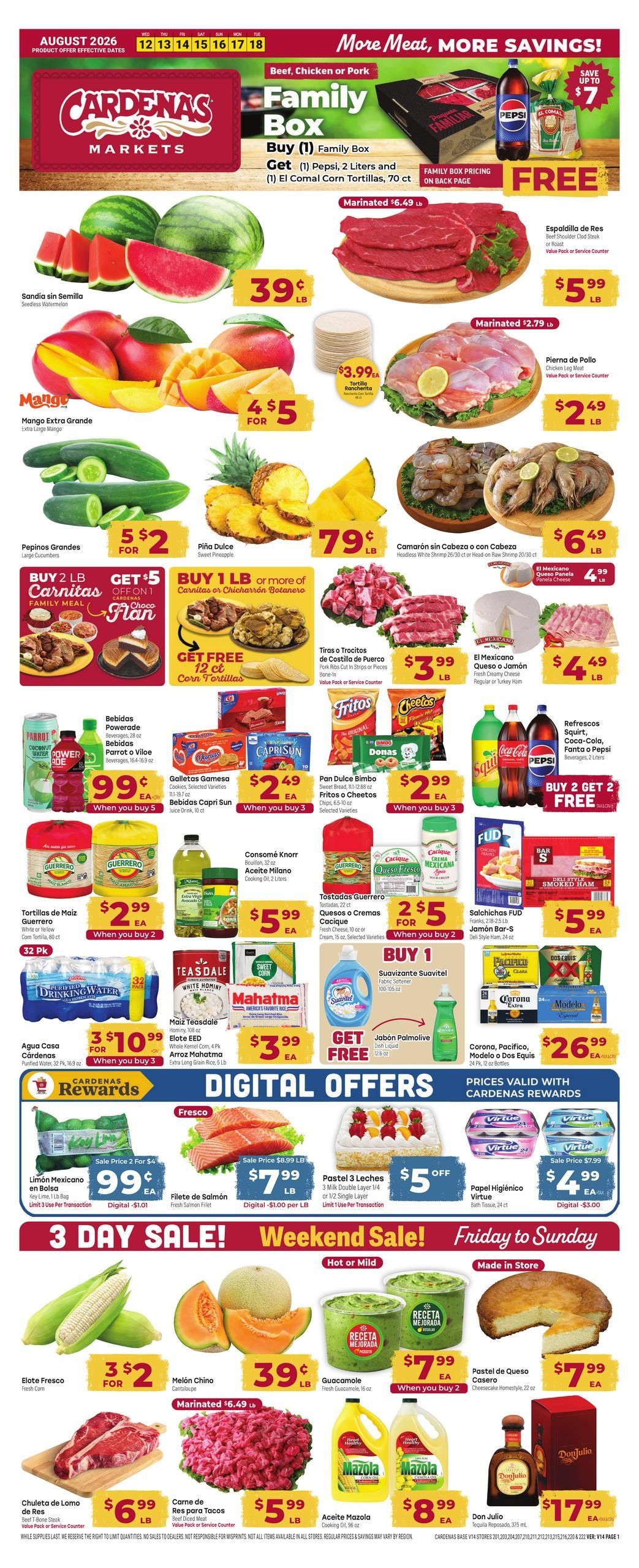 Cardenas Markets (Antioch Area, CA) Weekly Ad August 12 - 18, 2026