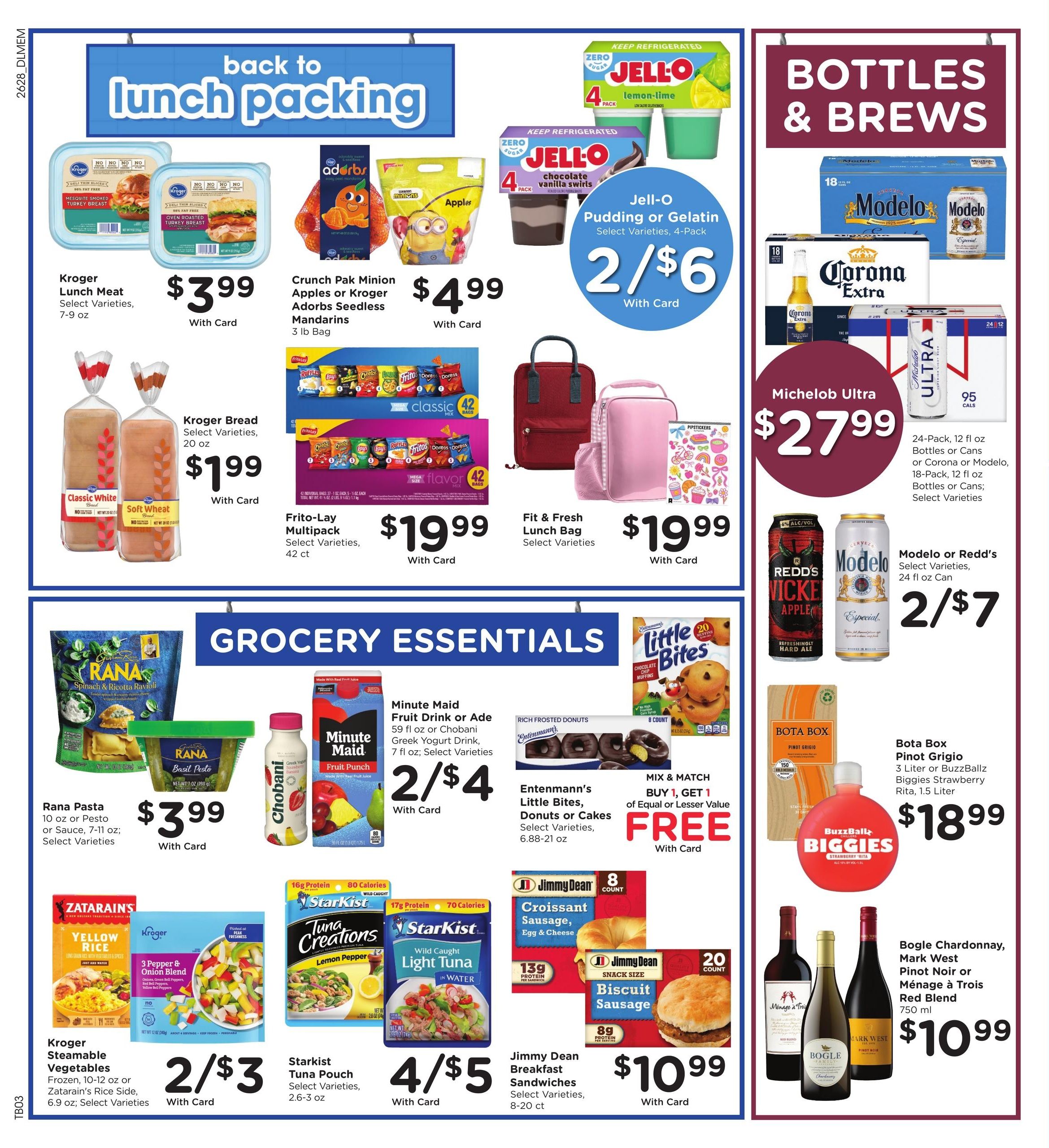 Kroger (Memphis–Red Banks Area, MS–TN) Weekly Ad August 12 - 18, 2026