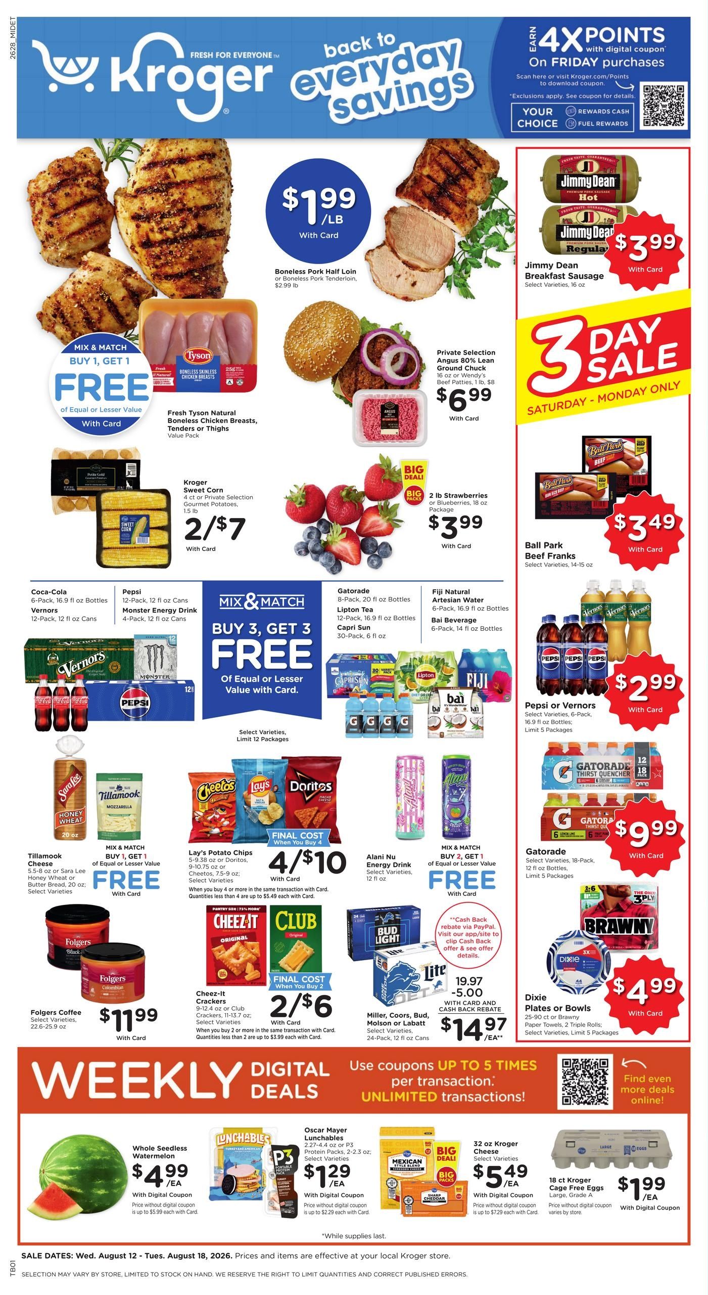 Kroger (Ann Arbor Area, MI) Weekly Ad August 12 - 18, 2026