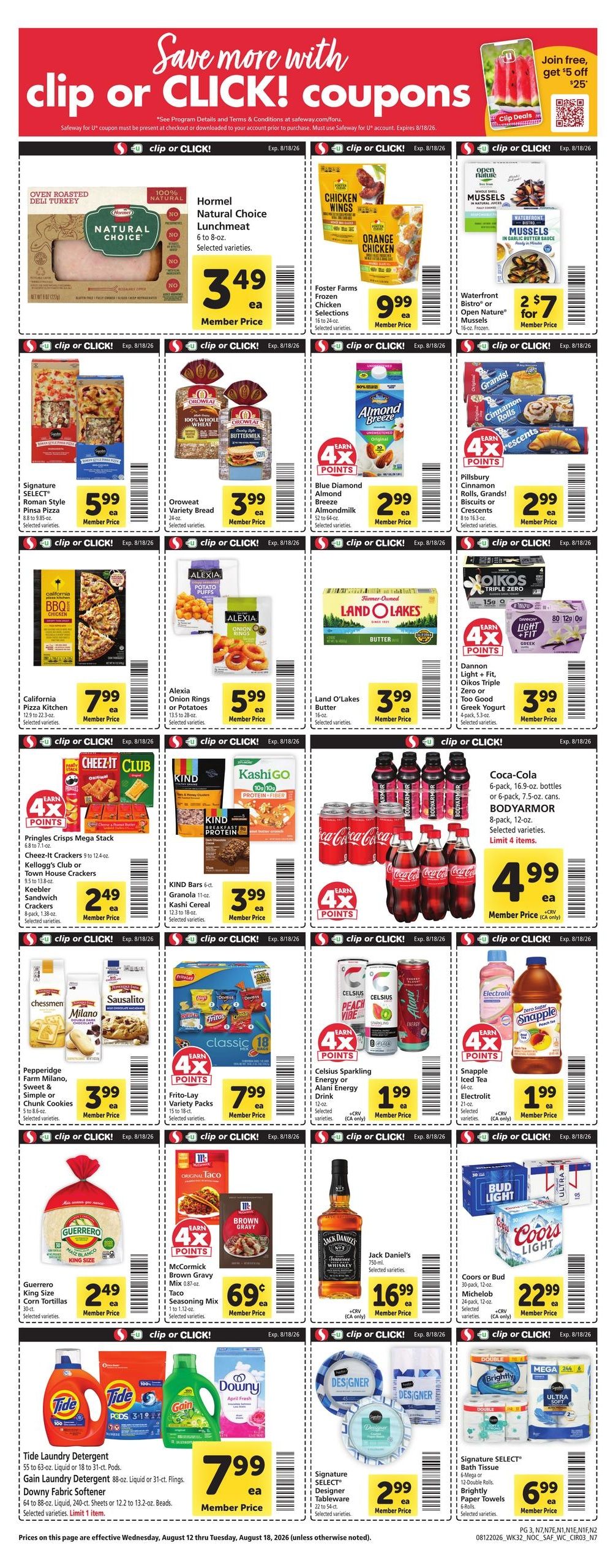 Safeway (Concord Area, CA) Weekly Ad August 12 - 18, 2026