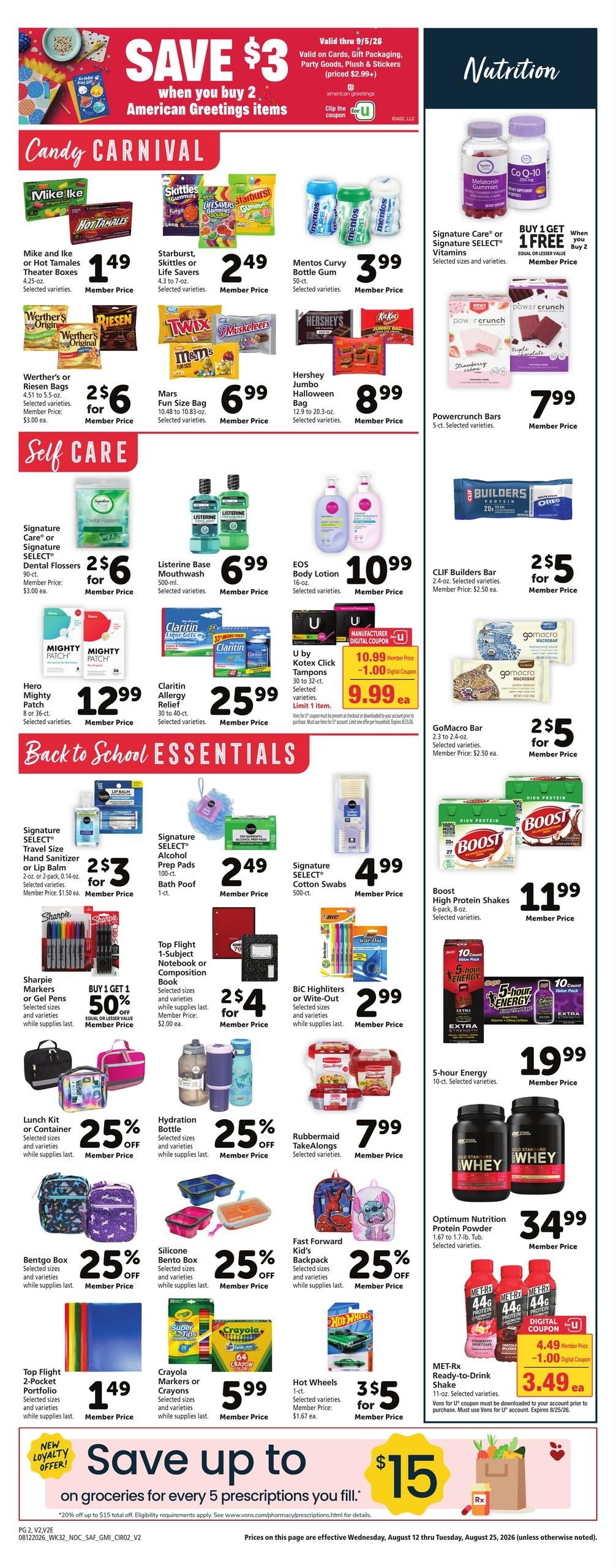 Vons (Fresno–Clovis Area, CA) Weekly Ad August 12 - 18, 2026