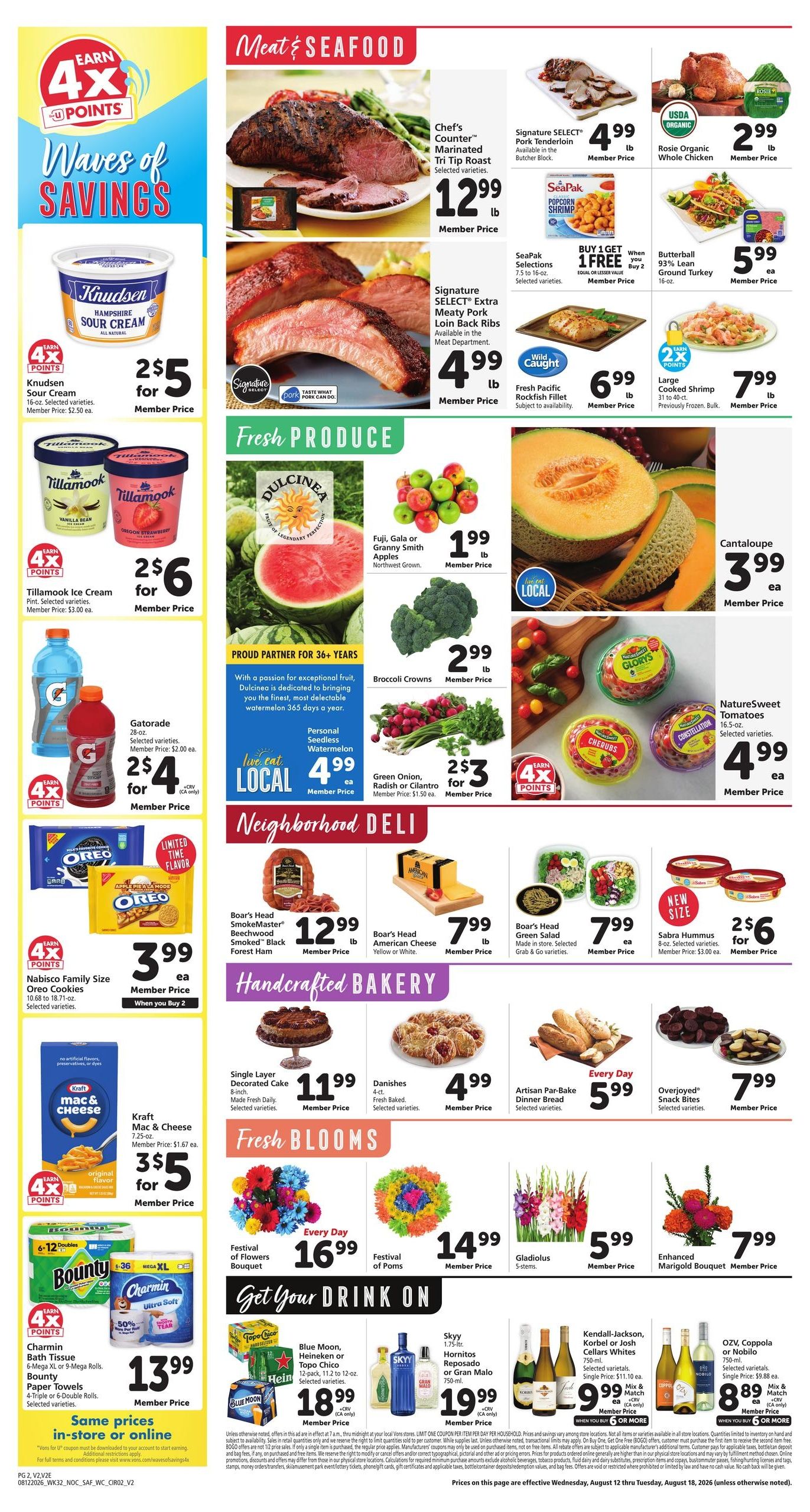 Vons (Fresno–Clovis Area, CA) Weekly Ad August 12 - 18, 2026
