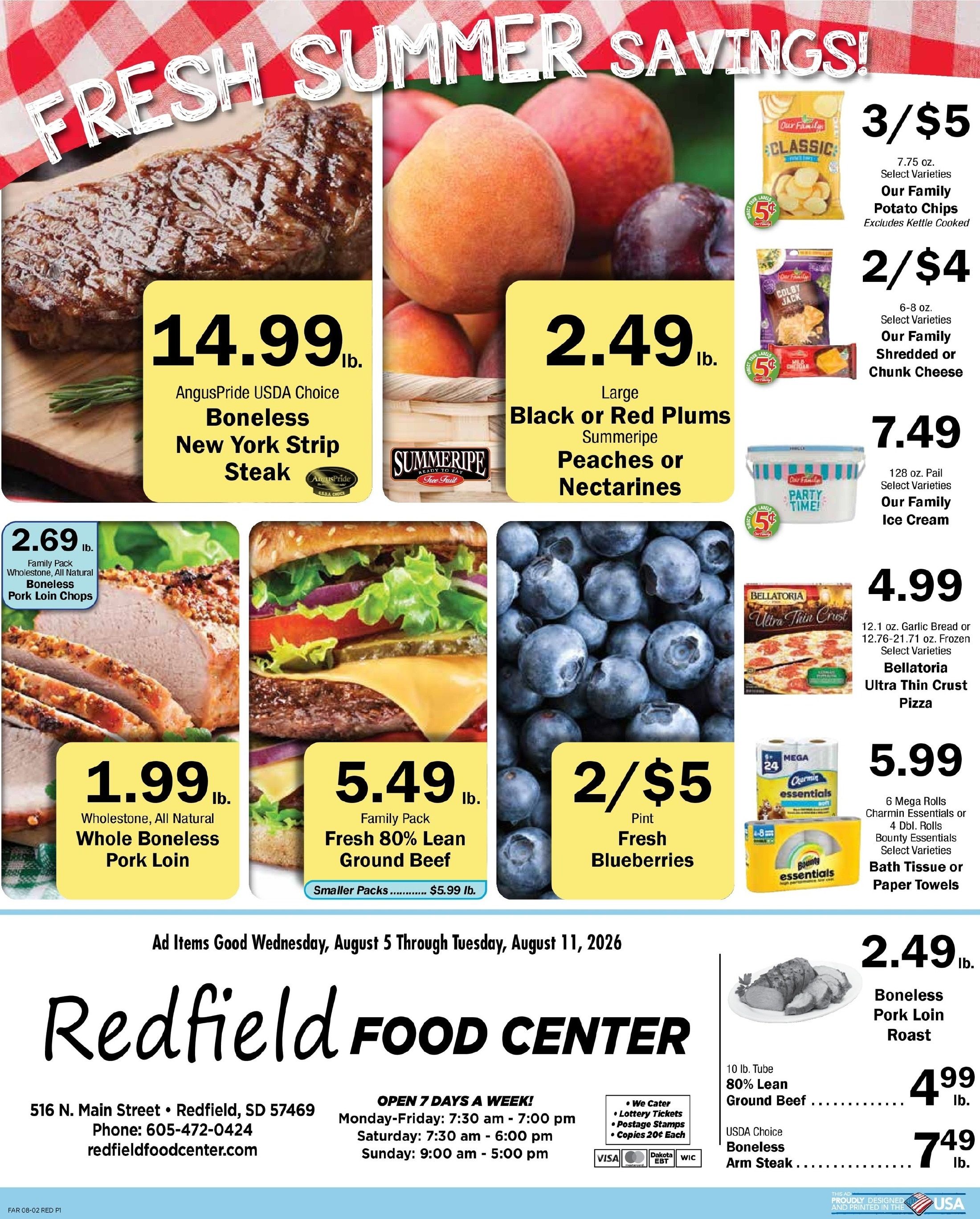 Redfield Food Center Weekly Ad August 5 - 11, 2026